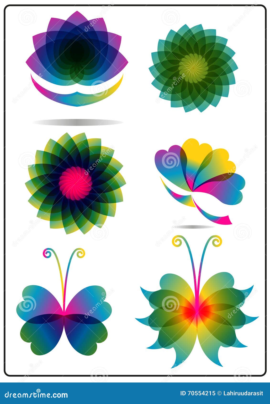 Flower and Butterfly Logo stock vector. Illustration of flower 70554215