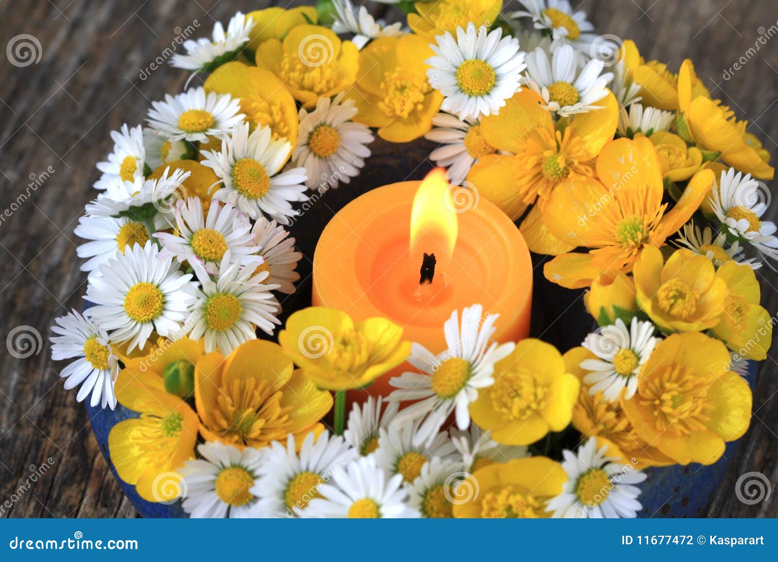Flower and Candle Decoration Stock Photo Image of nature, orange