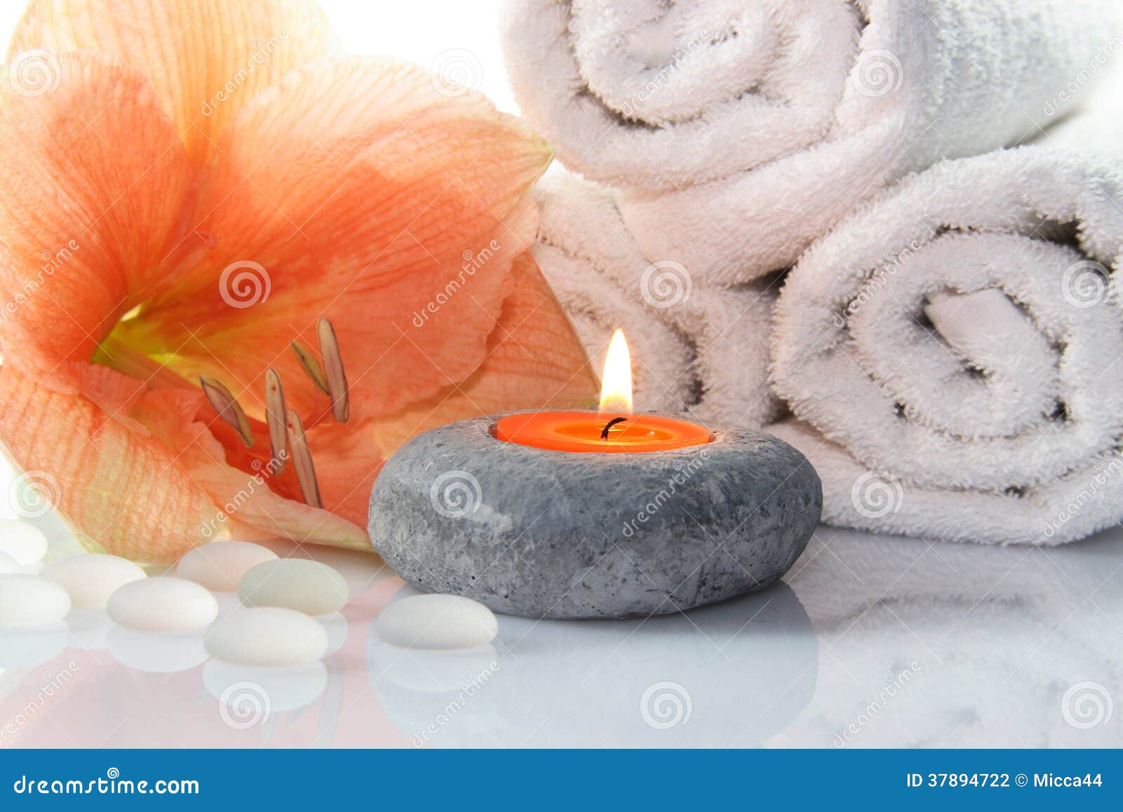 Flower with candle stock photo. Image of flame, mirroring 37894722