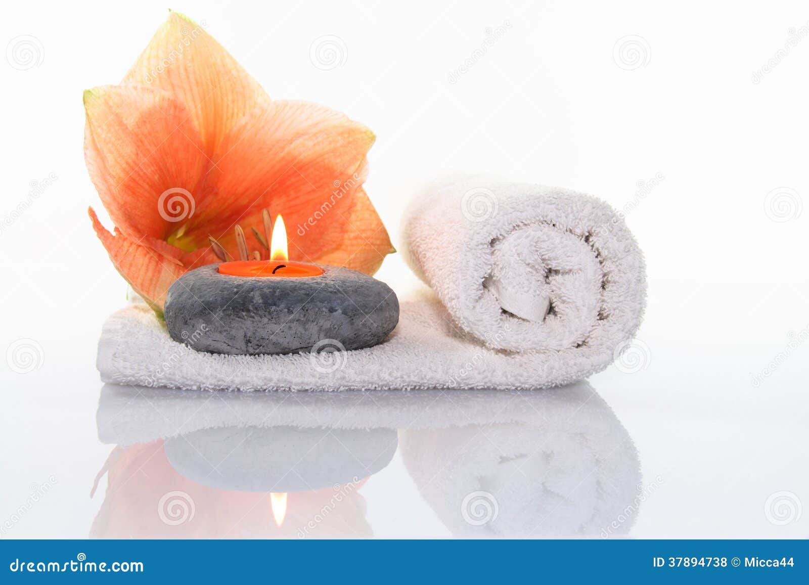 Flower with candle stock photo. Image of beauty, flower 37894738