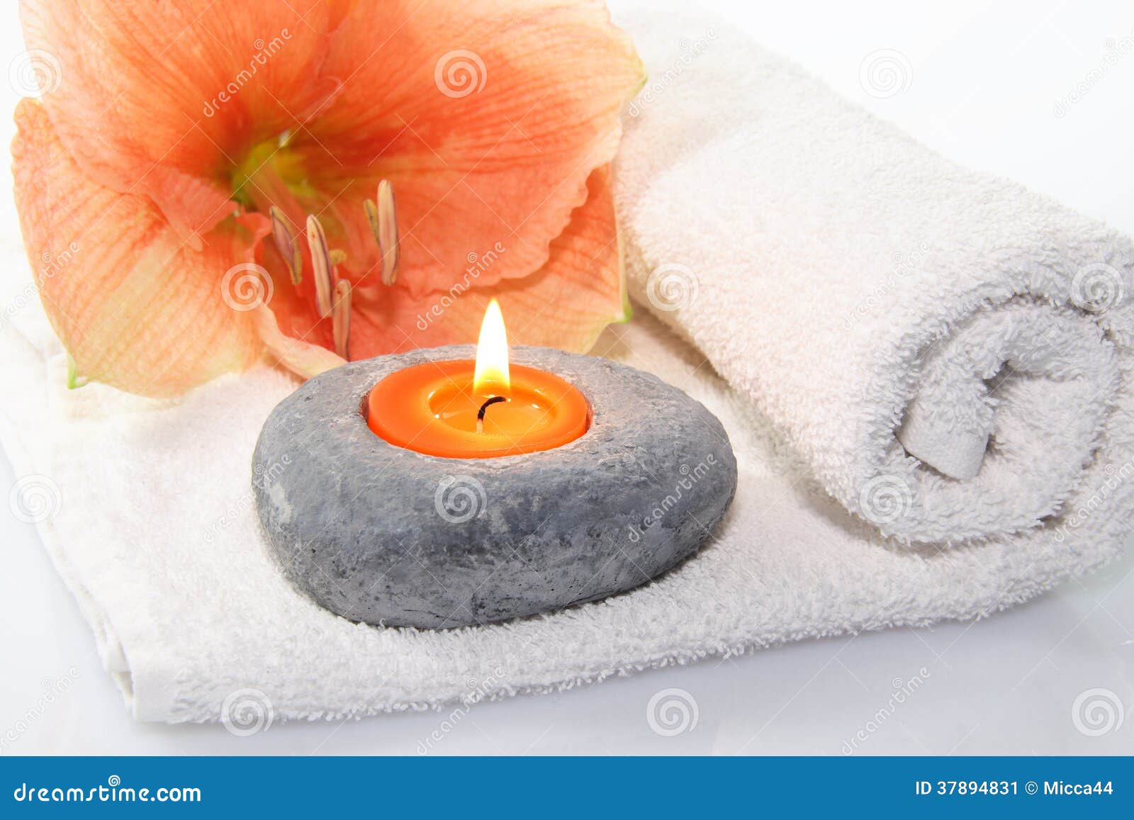 Flower with candle stock image. Image of still, beauty 37894831