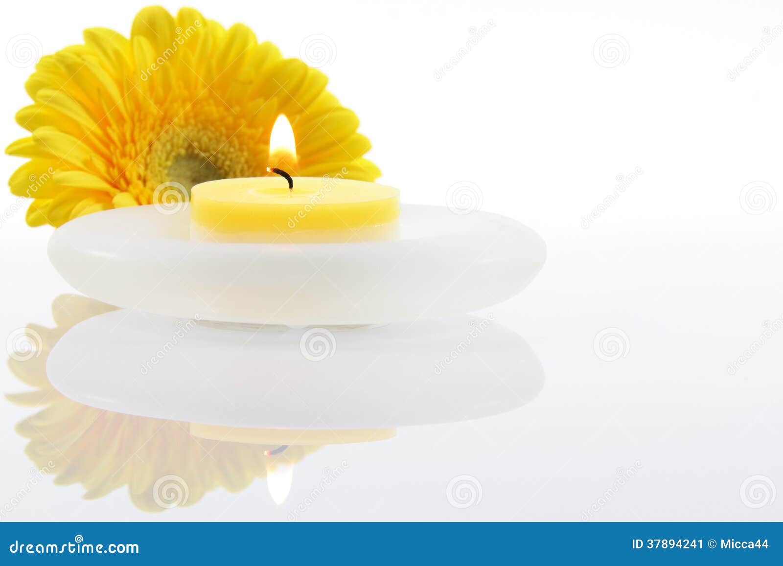 Flower with candle stock image. Image of beautiful, yellow 37894241