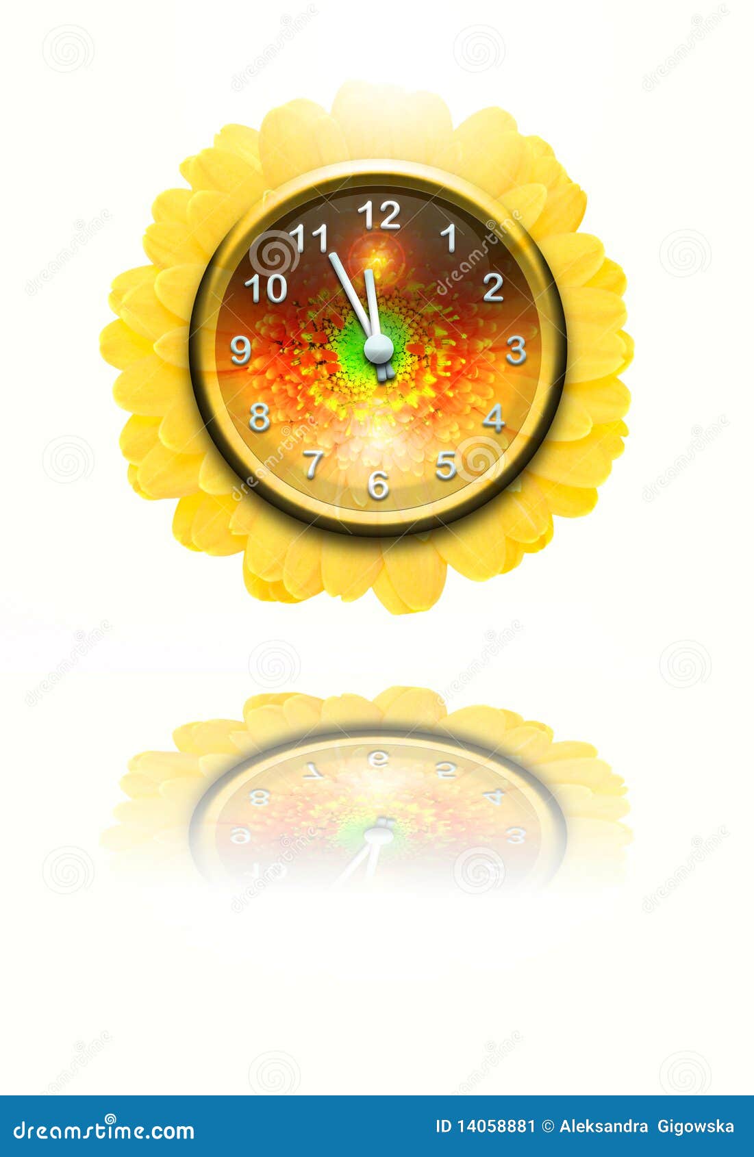 Flower clock stock illustration. Illustration of deadline 14058881
