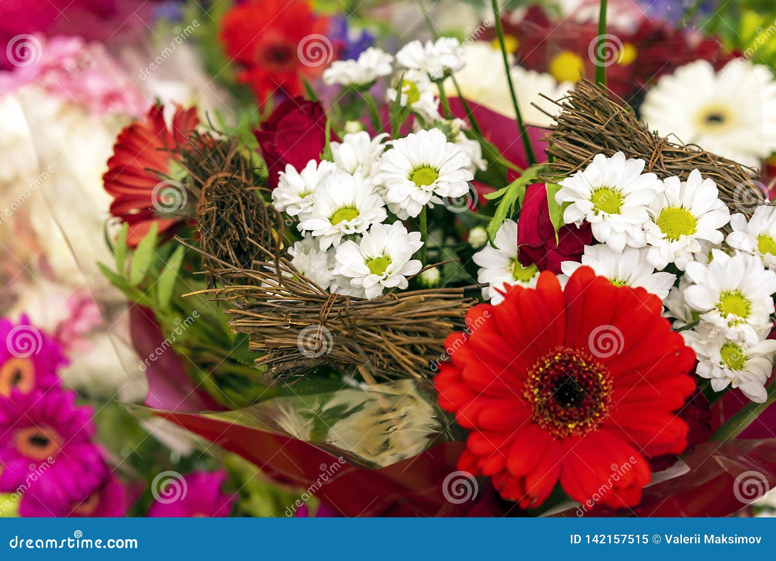 Flower Composition from Different Types of Flowers Stock Image ...