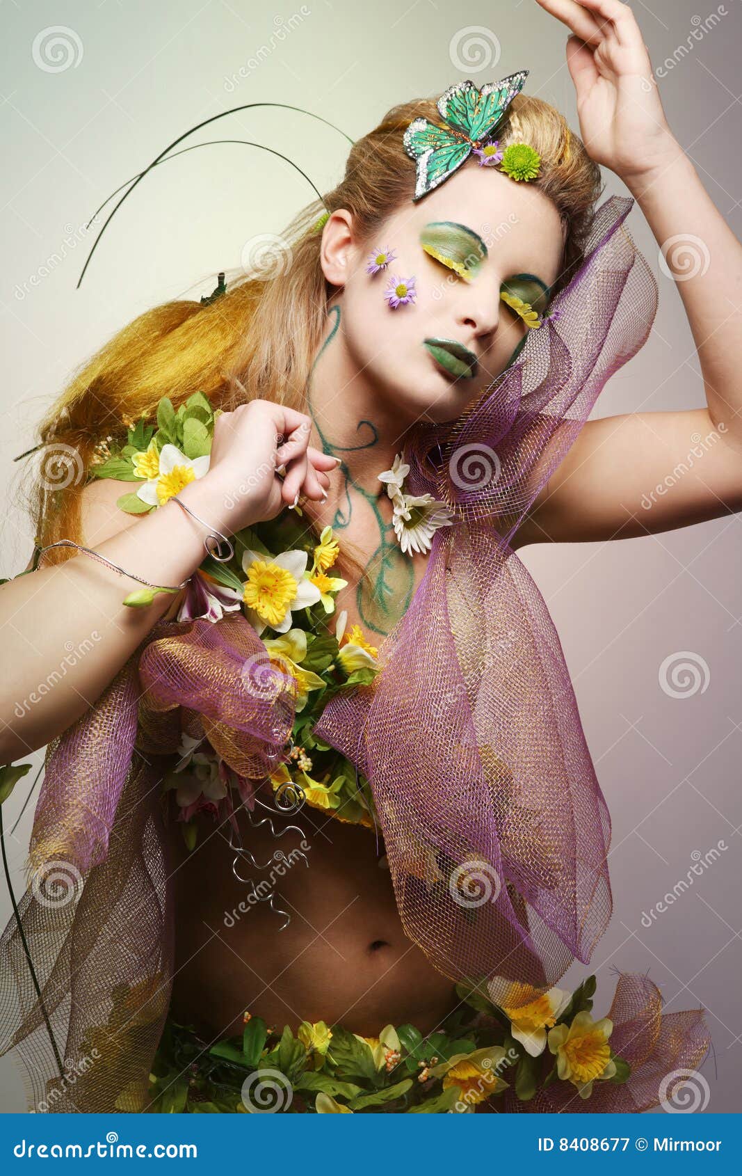Flower costume. stock image. Image of flower, face, design 8408677