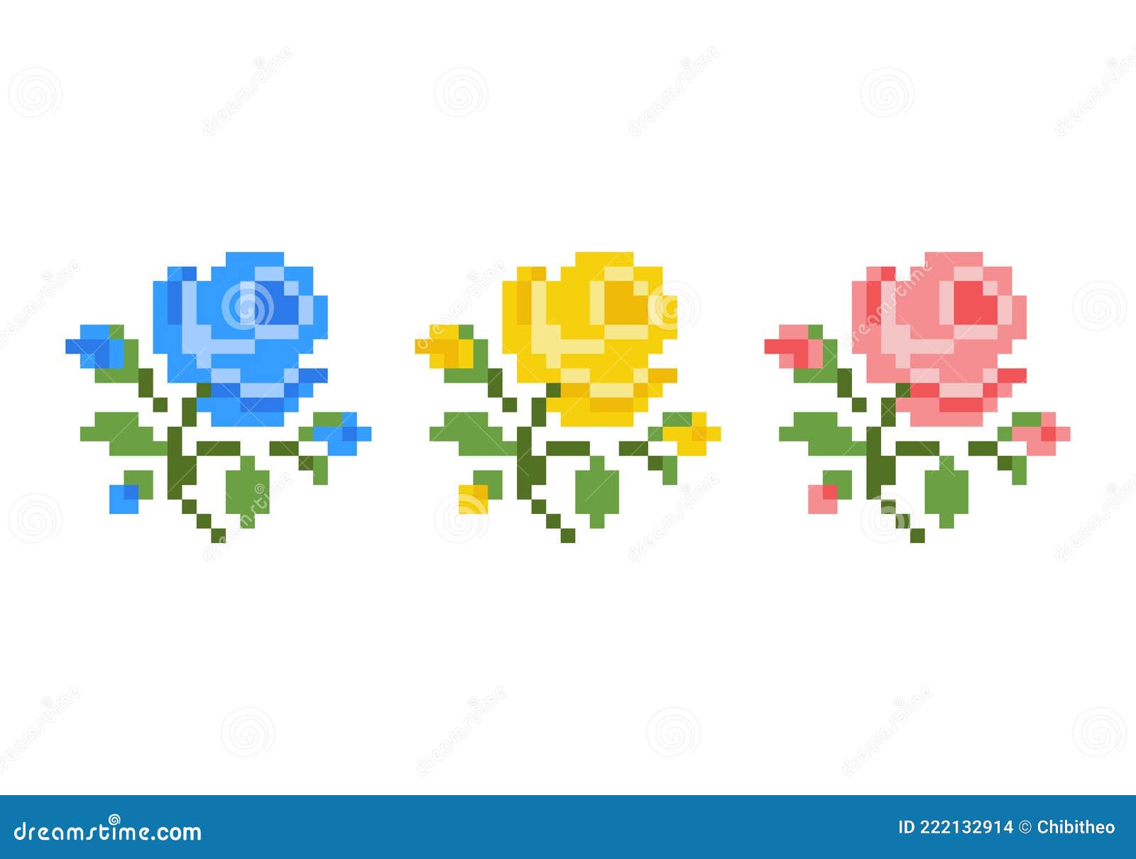 Flower Cross Stitch Pattern Pixel Flower Image Stock Vector Illustration Of Pink Garden 222132914