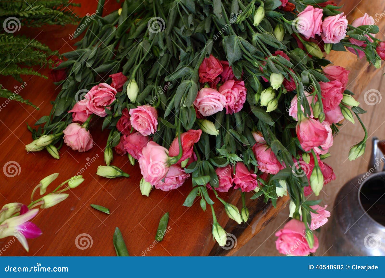 Download Flower Cuttings Being Prepared To Be Arranged To Make A Bouquet Stock Photo Image Of Arranging Colour 40540982