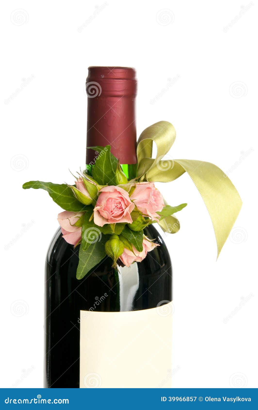 Flower Decorated Wine Bottle Stock Image Image of object, sensual