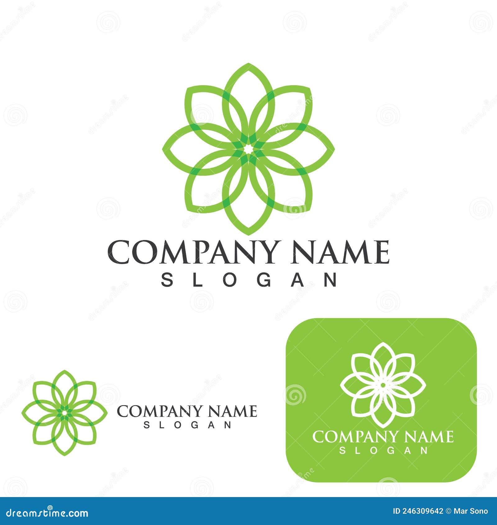 Flower Decoration Logo Elements Vector Icon Design Stock Vector