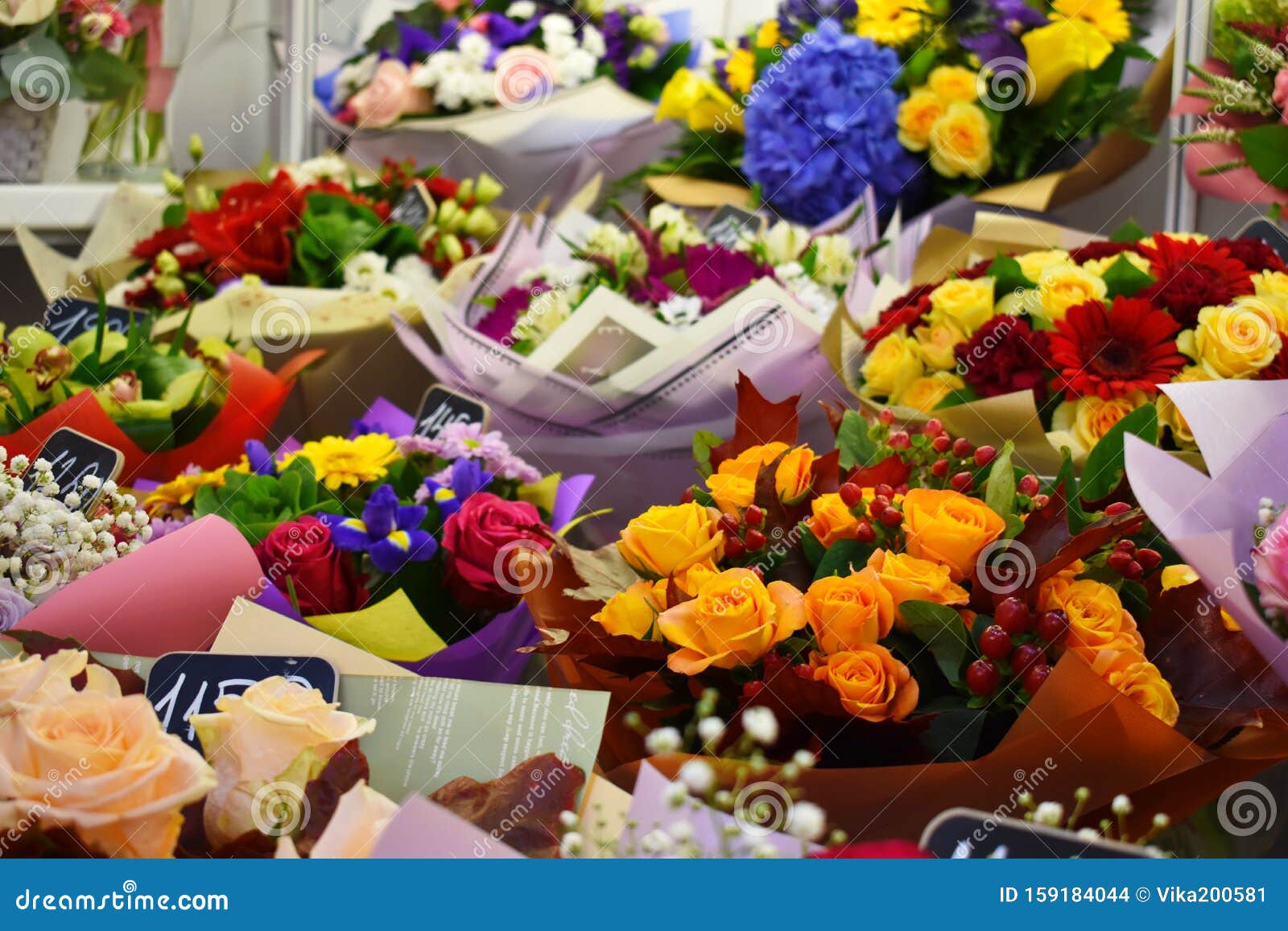 Flower Delivery Service. Give Women Flowers Stock Photo - Image of ...