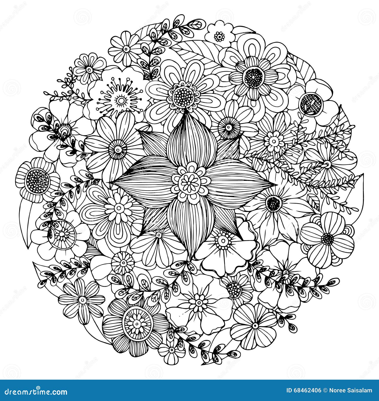 Download Flower Doodle Circle Vector Stock Vector - Illustration of ...