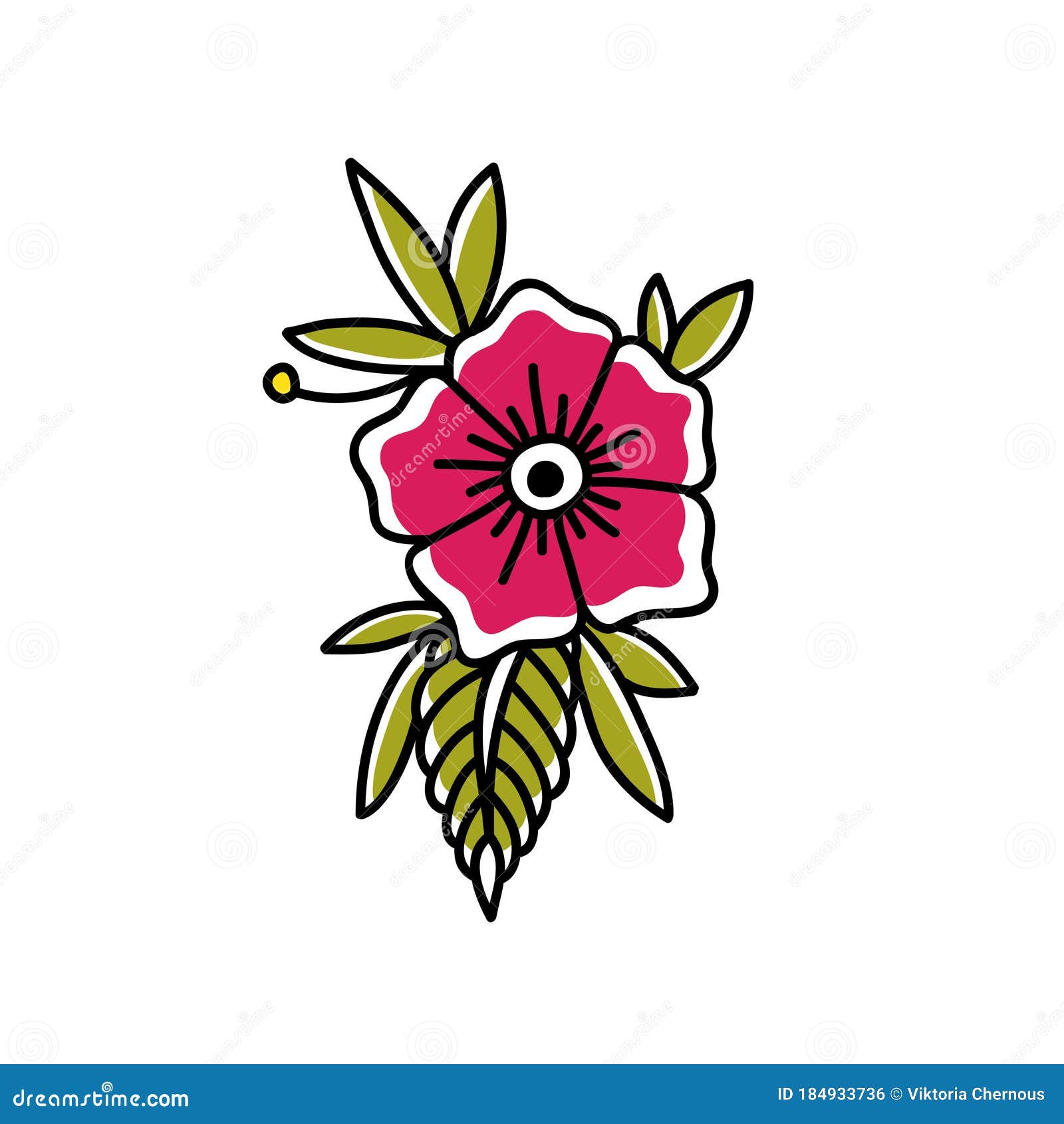 Cherry Blossom Oldschool Traditional Tattoo Element Stock Vector Royalty  Free 1409031503  Shutterstock