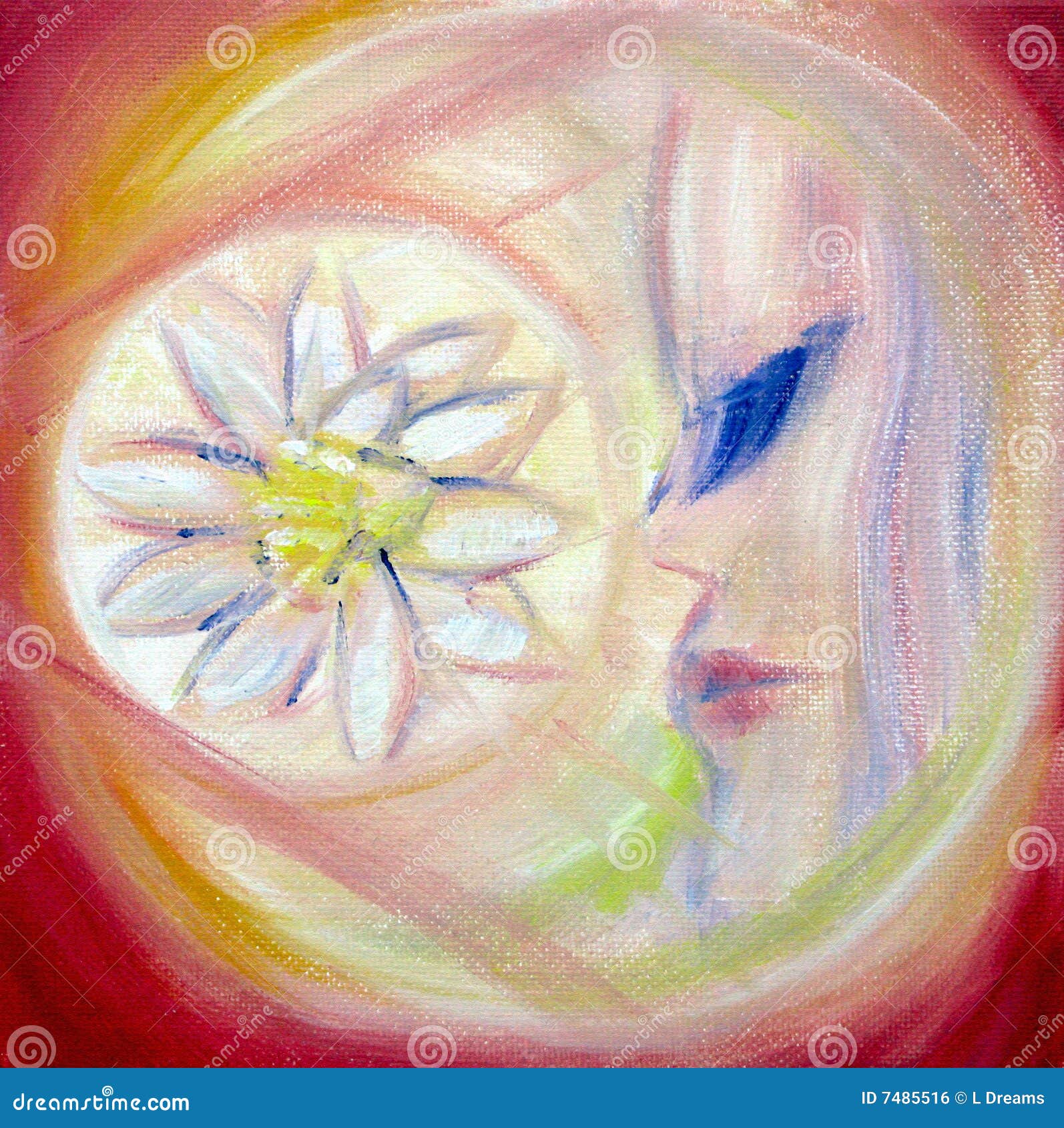 Flower dreamer stock illustration. Illustration of arts 7485516