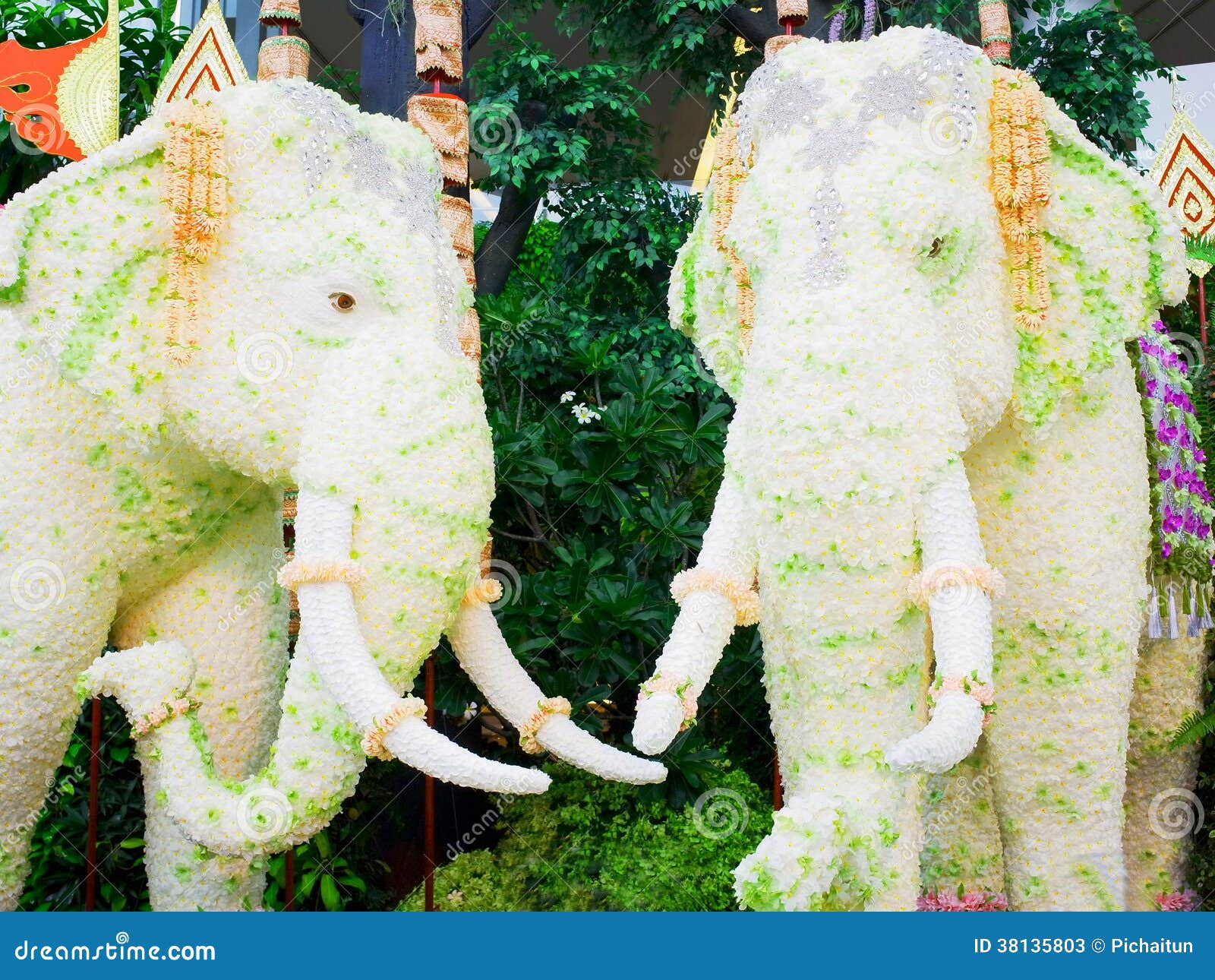 Flower elephants stock image. Image of designation, gardening 38135803