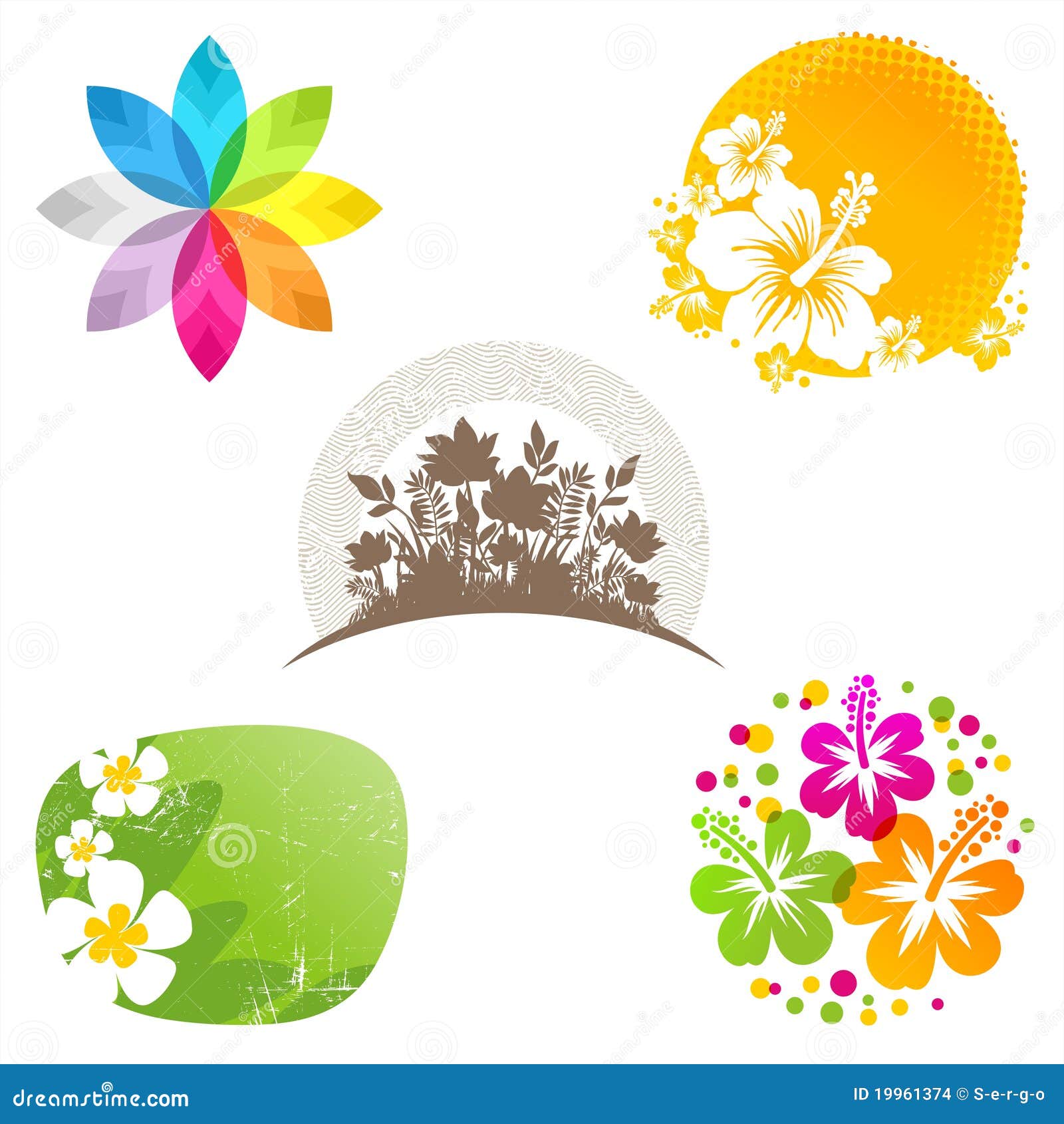 Flower emblems and labels stock vector. Illustration of frame - 19961374