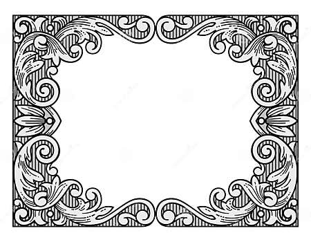 Flower engraving frame stock vector. Illustration of flourishes - 4325498