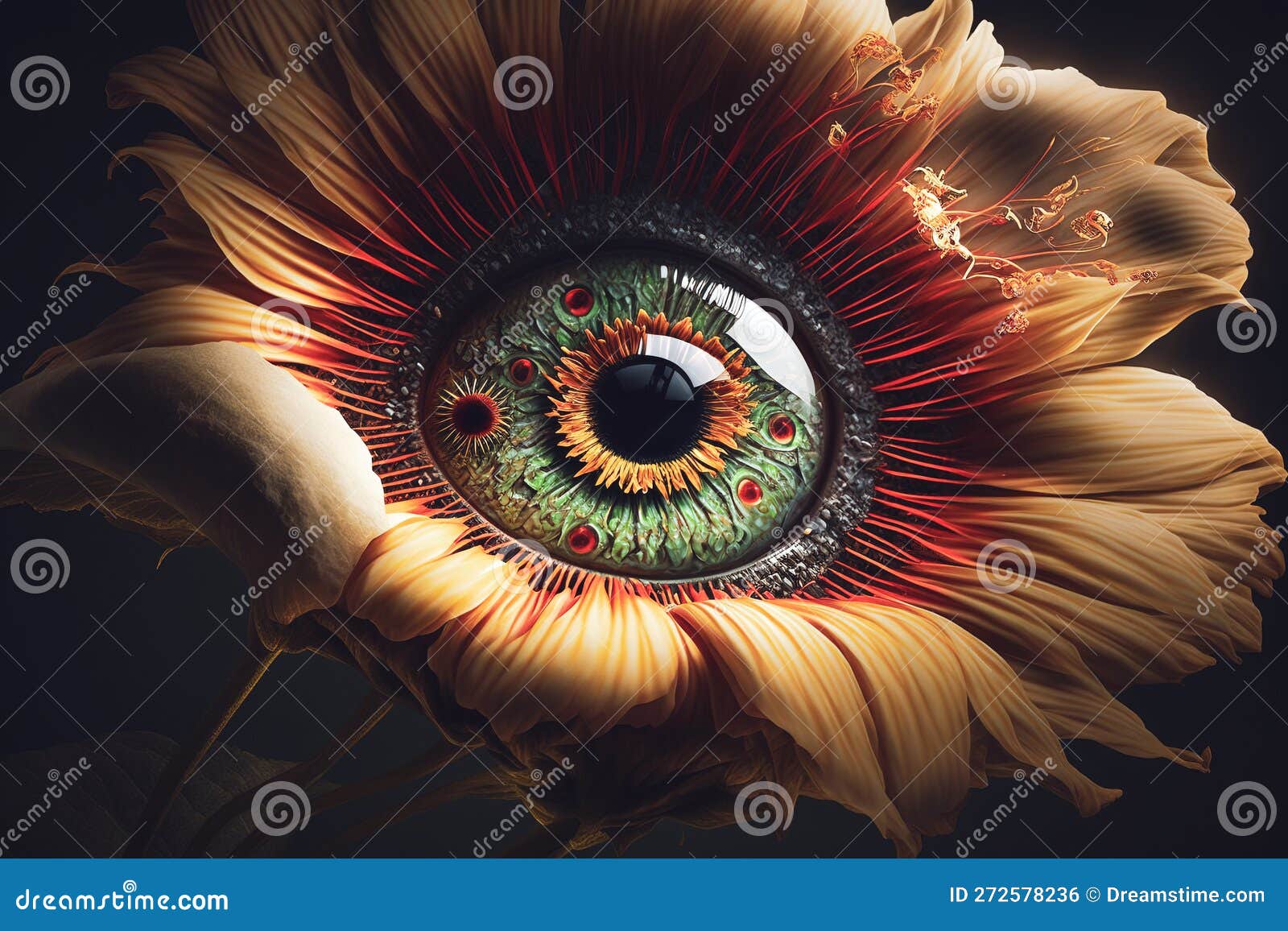 Flower with an eye stock illustration. Illustration of eyesight 272578236