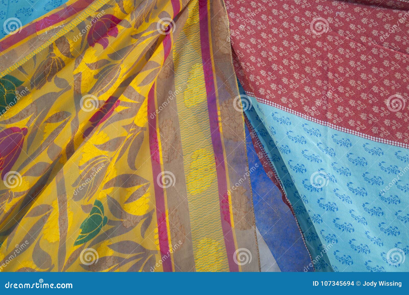 Colorful Fabric Panels in the Wind Stock Photo - Image of backlit ...