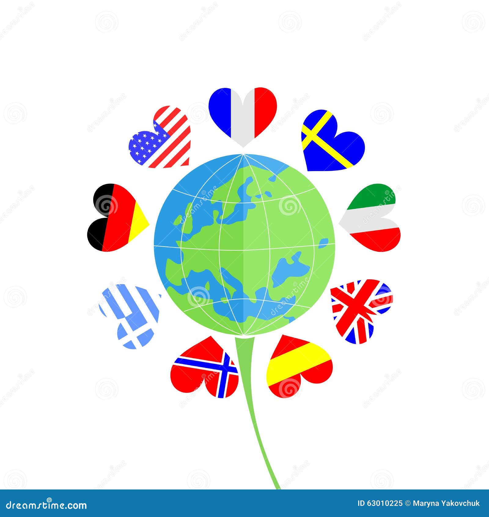 Flower and flags stock vector. Illustration of business 63010225