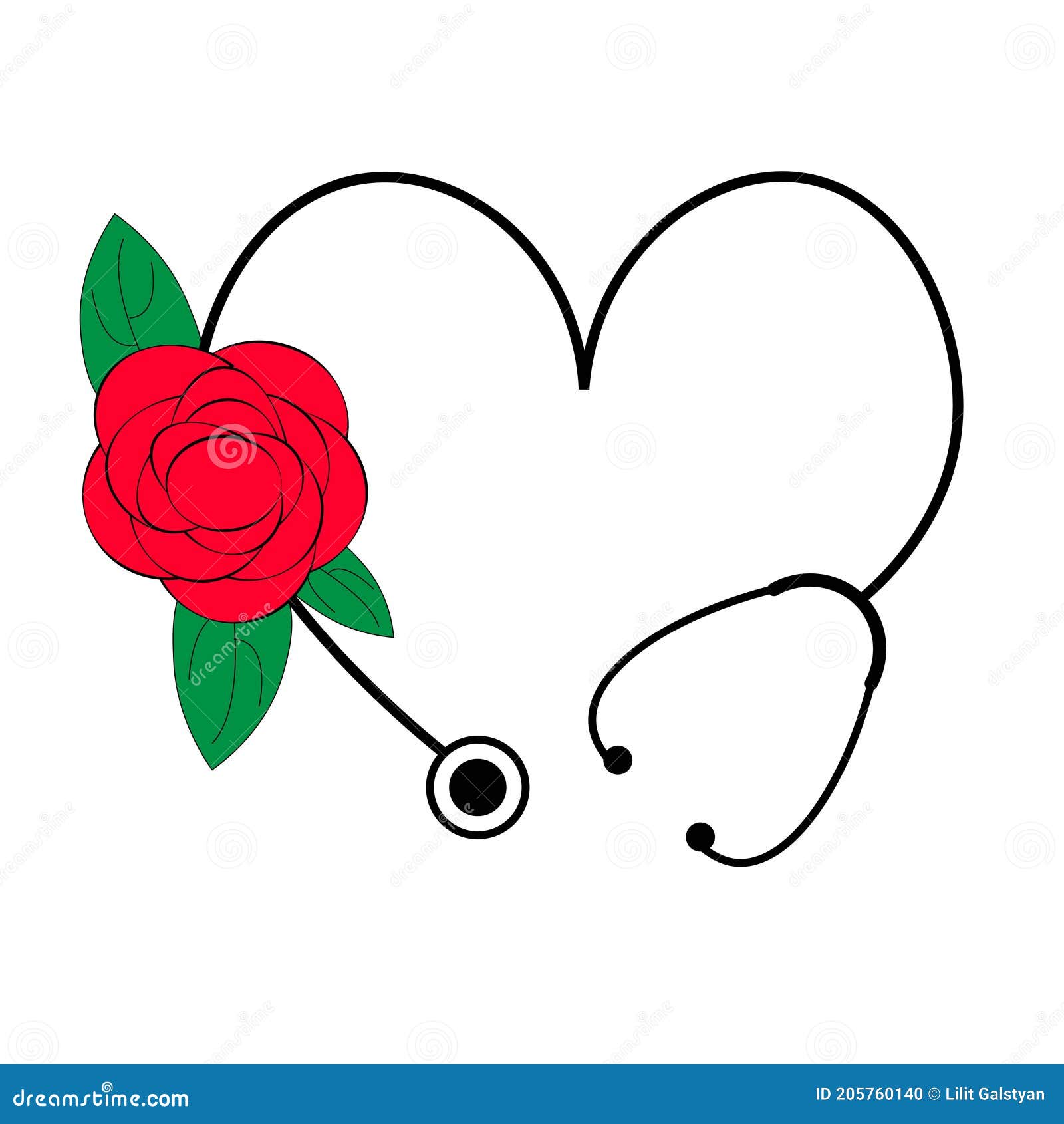 Flower Floral Heart Stethoscope Vector Stock Vector Illustration of