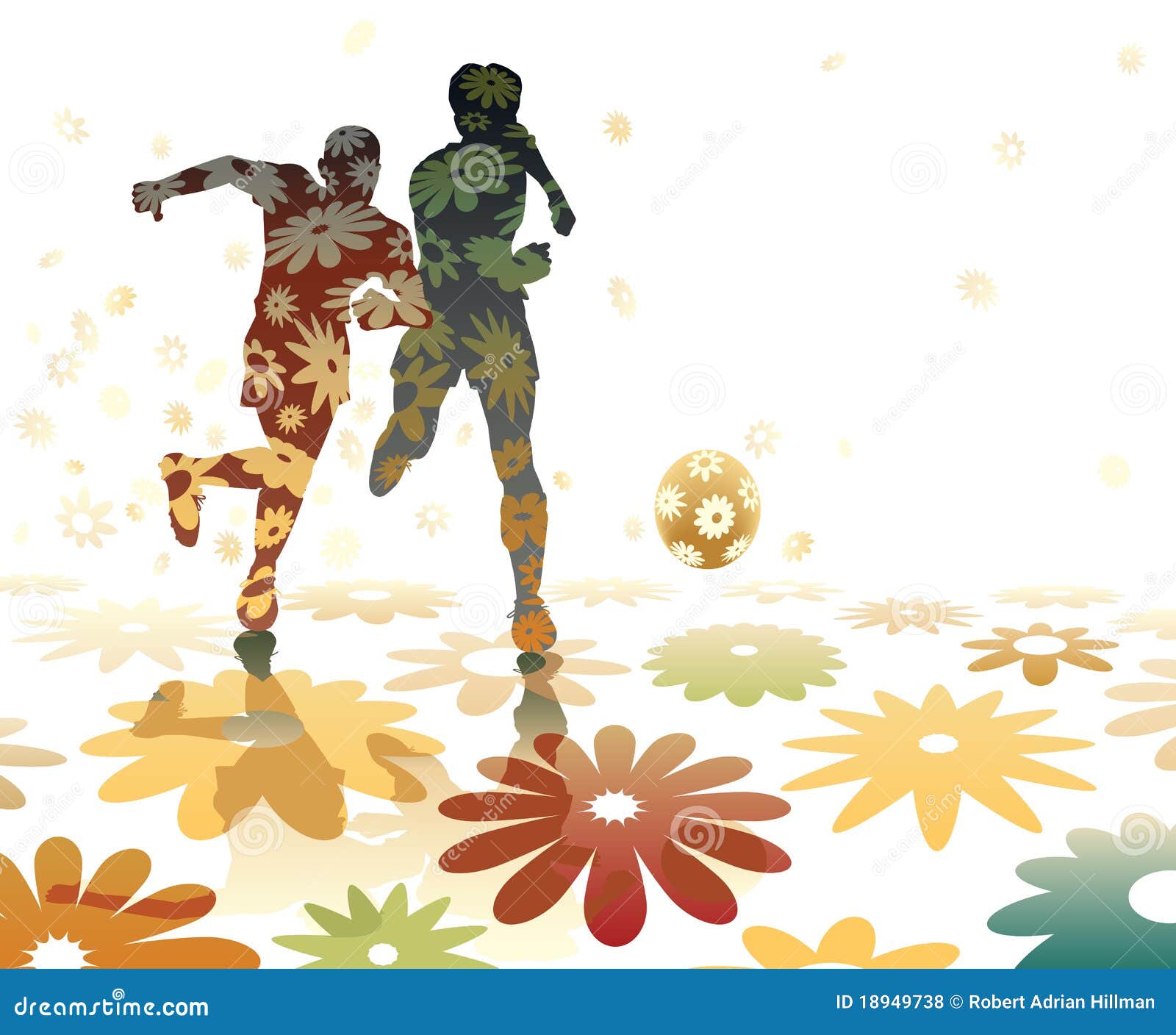 Flower football stock vector. Illustration of game, action 18949738