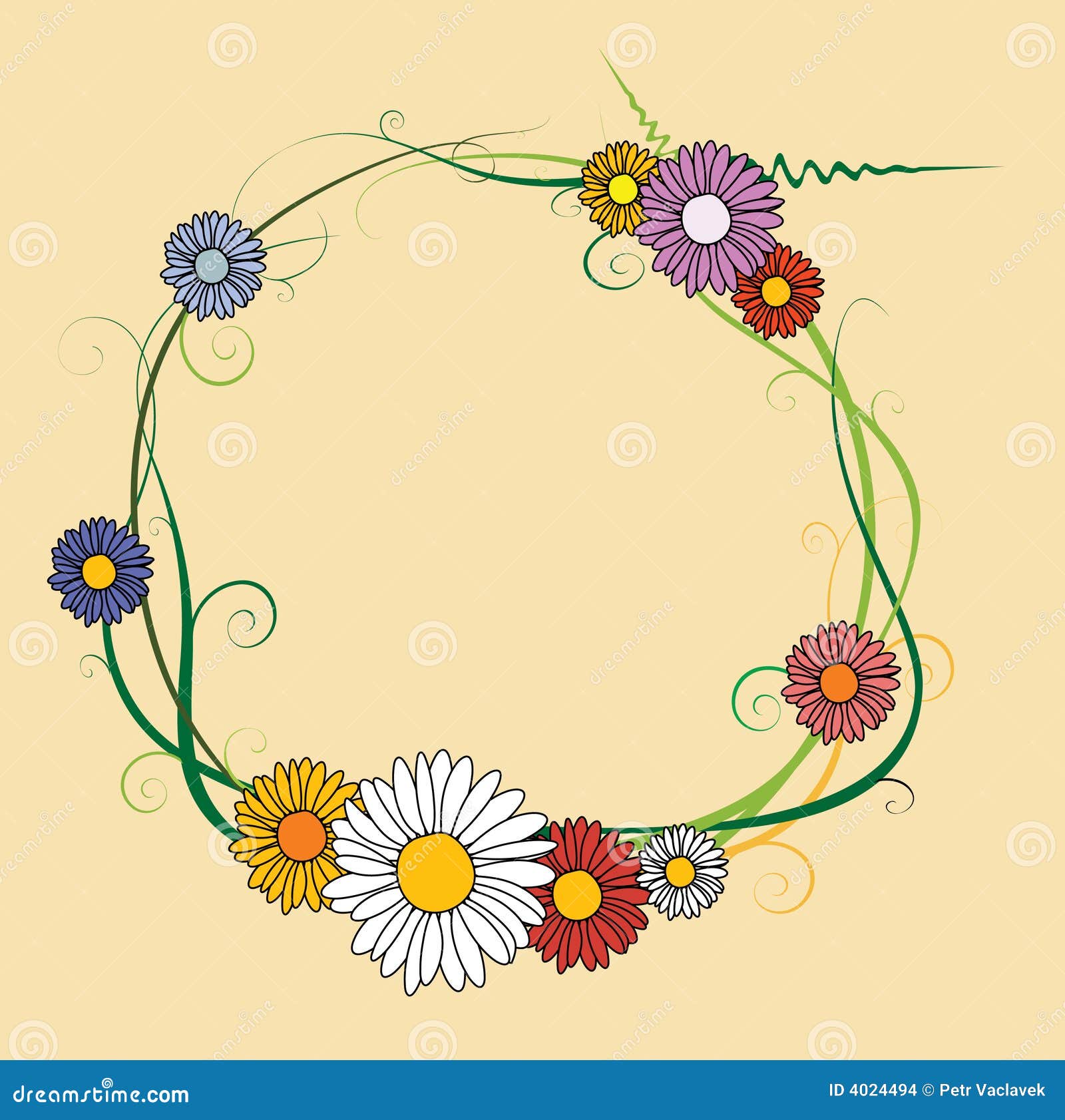 Flower frame stock vector. Illustration of cool, flower - 4024494
