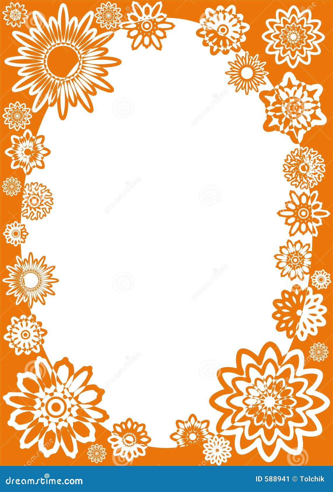 Flower frame, vector stock vector. Illustration of abstraction - 588941