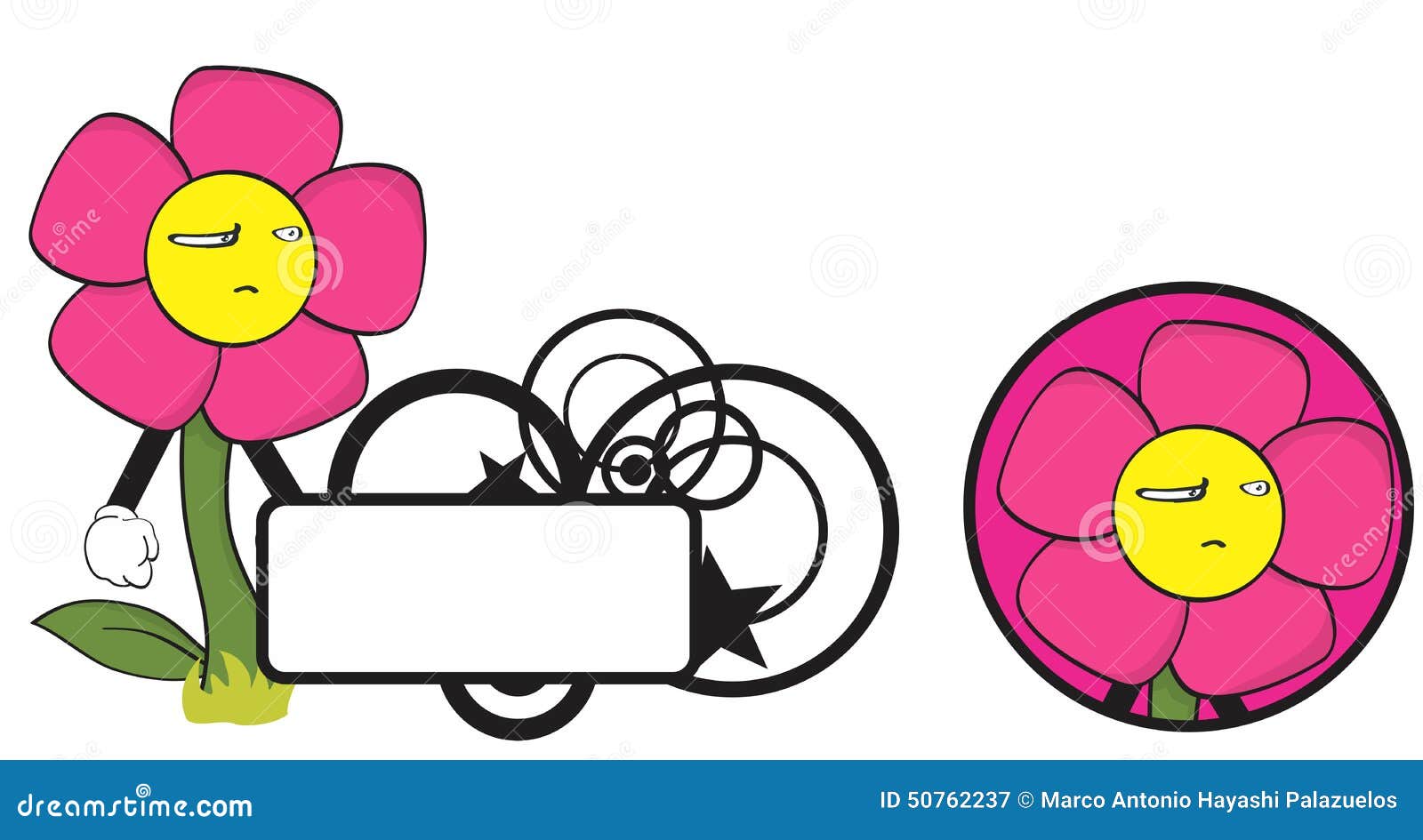 Download Flower Funny Cartoon Expression Copyspace Stock Vector - Illustration of isolated, design: 50762237