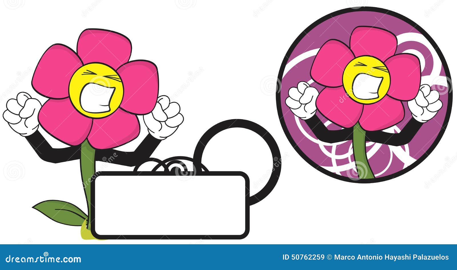 Download Flower Funny Cartoon Expression Copyspace4 Stock Vector - Illustration of caricature, little ...