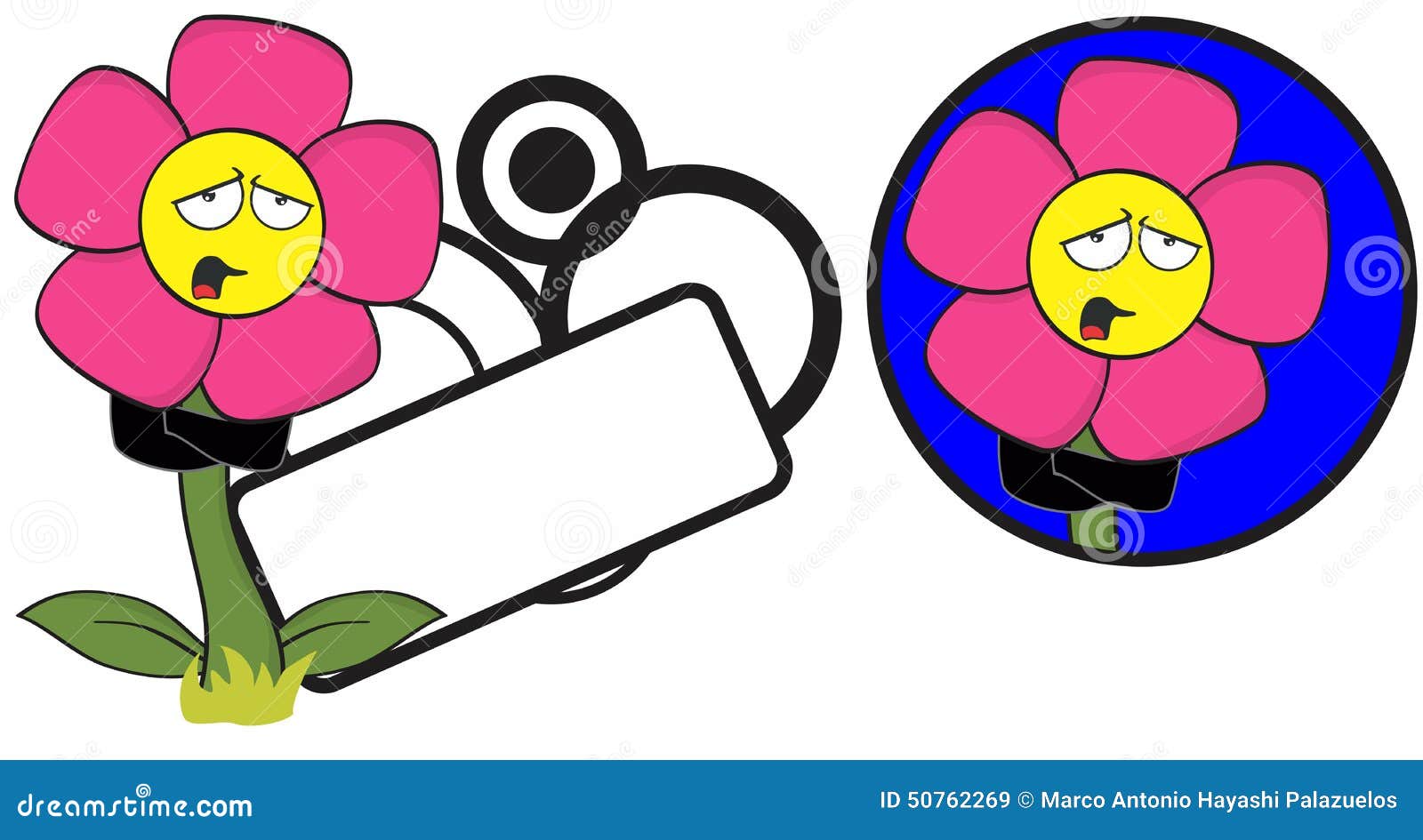 Download Flower Funny Cartoon Expression Copyspace7 Stock Vector - Illustration of expression, spring ...