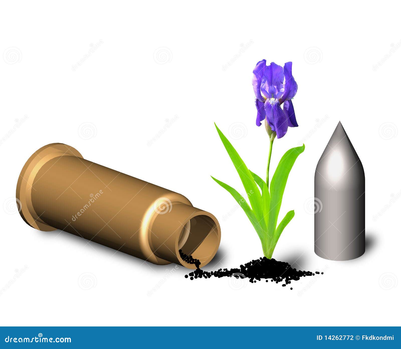 Flower on gunpowder. stock illustration. Illustration of schedule