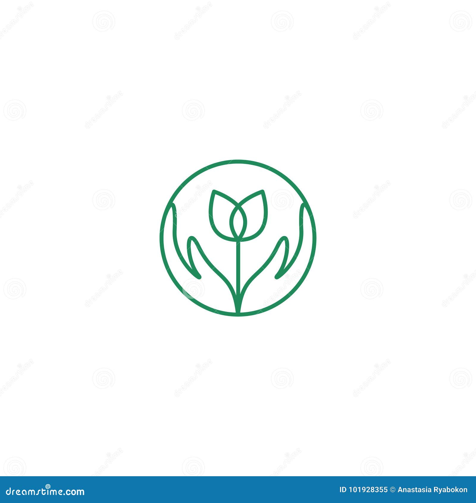 Flower in Hands Logo Vector Stock Vector Illustration of environment
