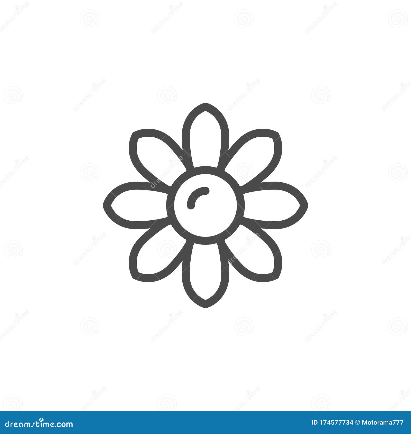 Download Flower Head Line Outline Icon Stock Vector - Illustration ...