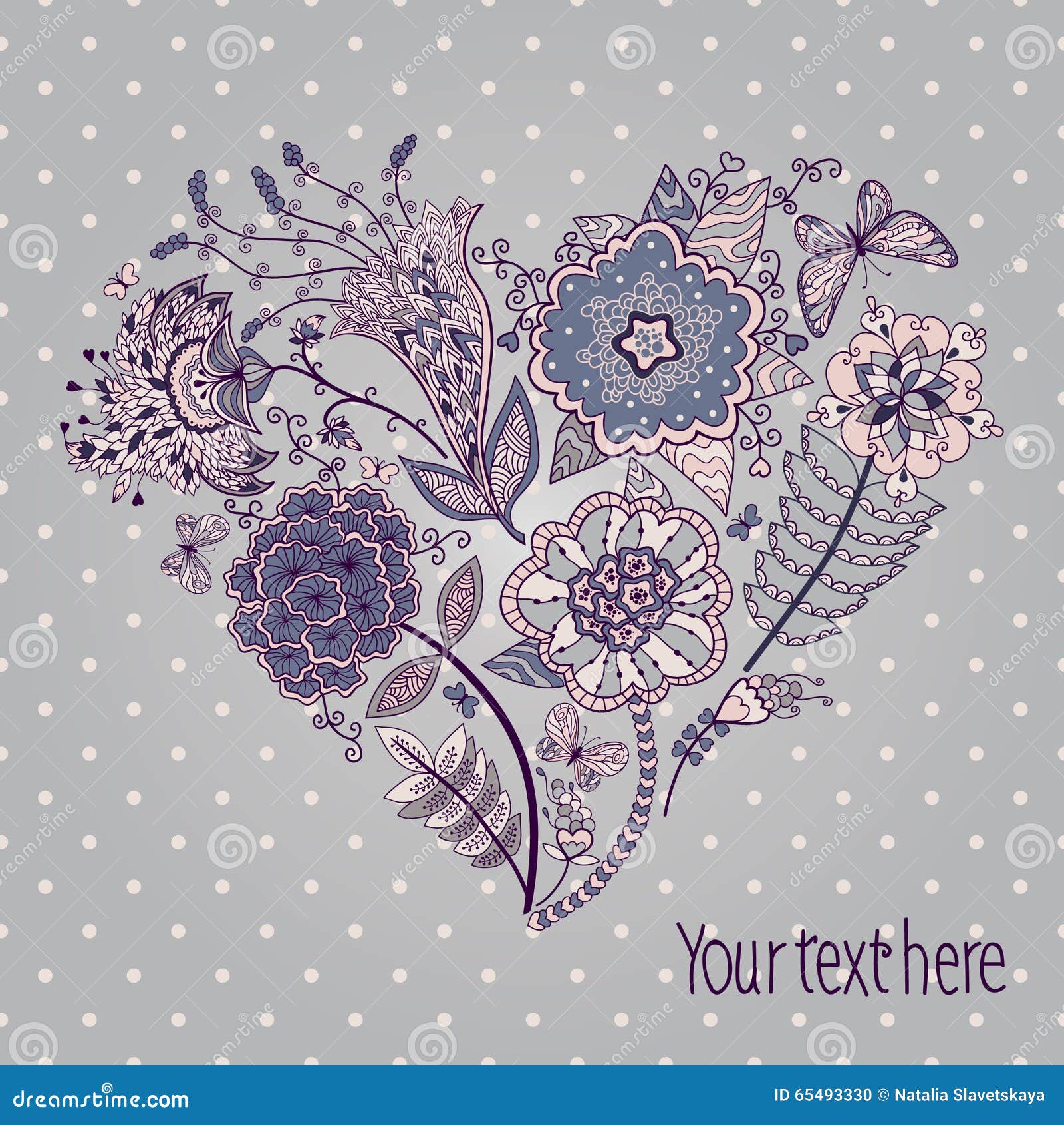 Flower heart. stock vector. Illustration of card, flowers 65493330