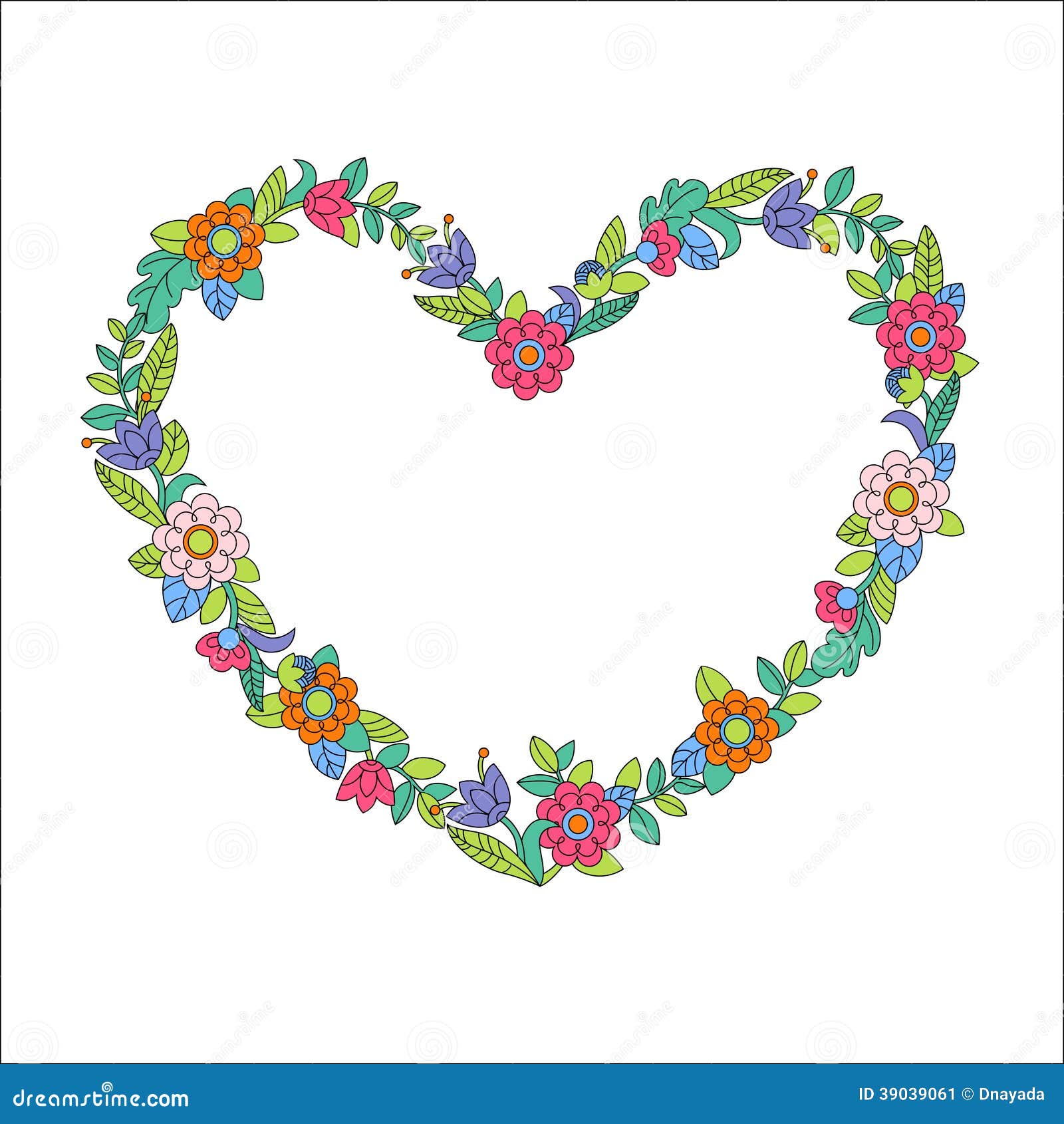 Flower heart frame stock vector. Illustration of birthday - 39039061