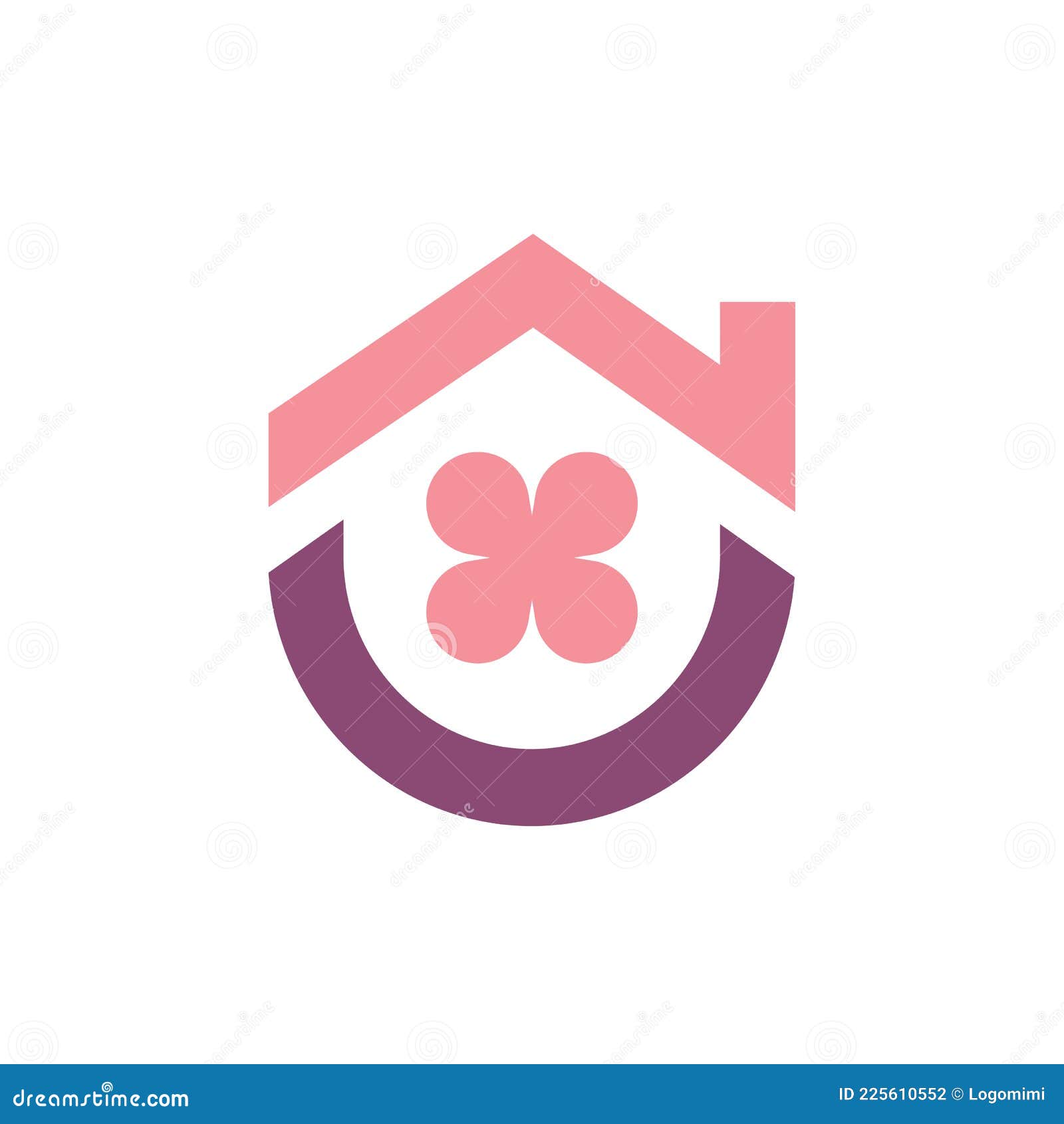 Flower House Logo Image, Flower Home Logo Icon Design Vector Stock