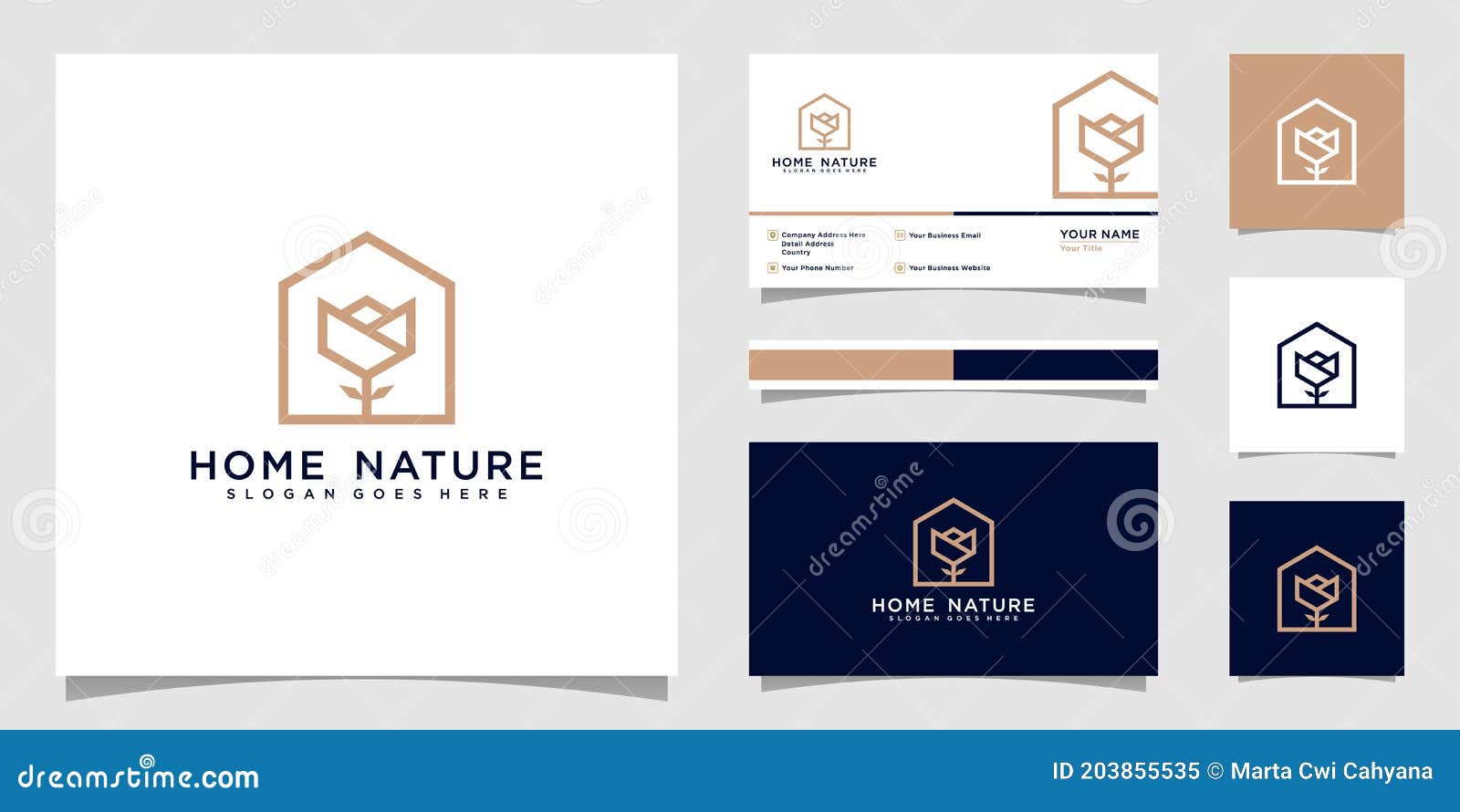 Flower House Logo Vector Design Stock Vector Illustration of