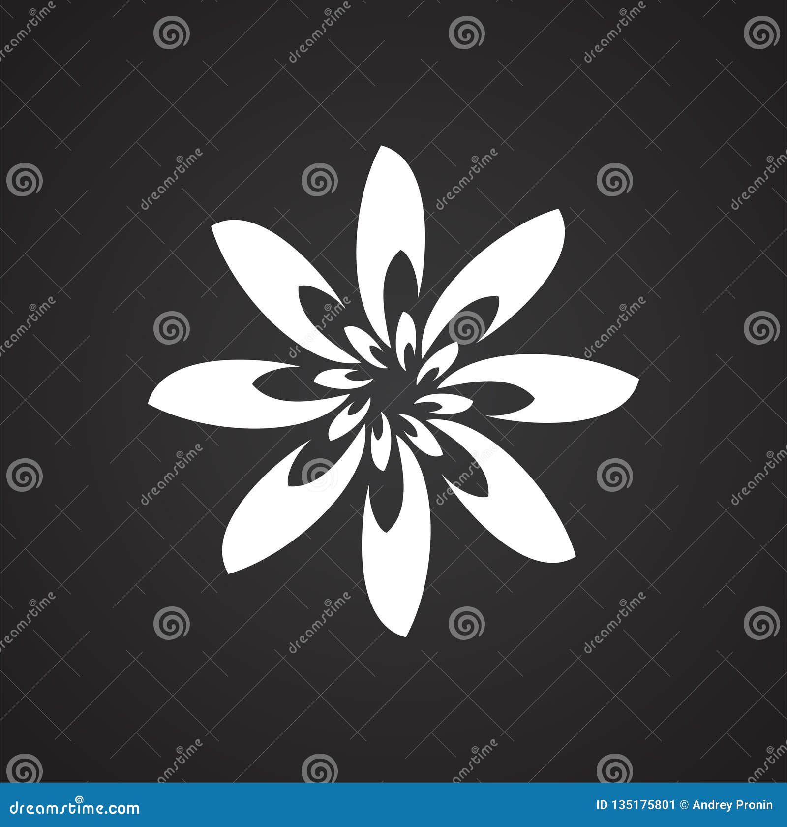 Flower Icon On Black Background For Graphic And Web Design Modern Flower Icon On Black Background For Graphic And Web Design Modern