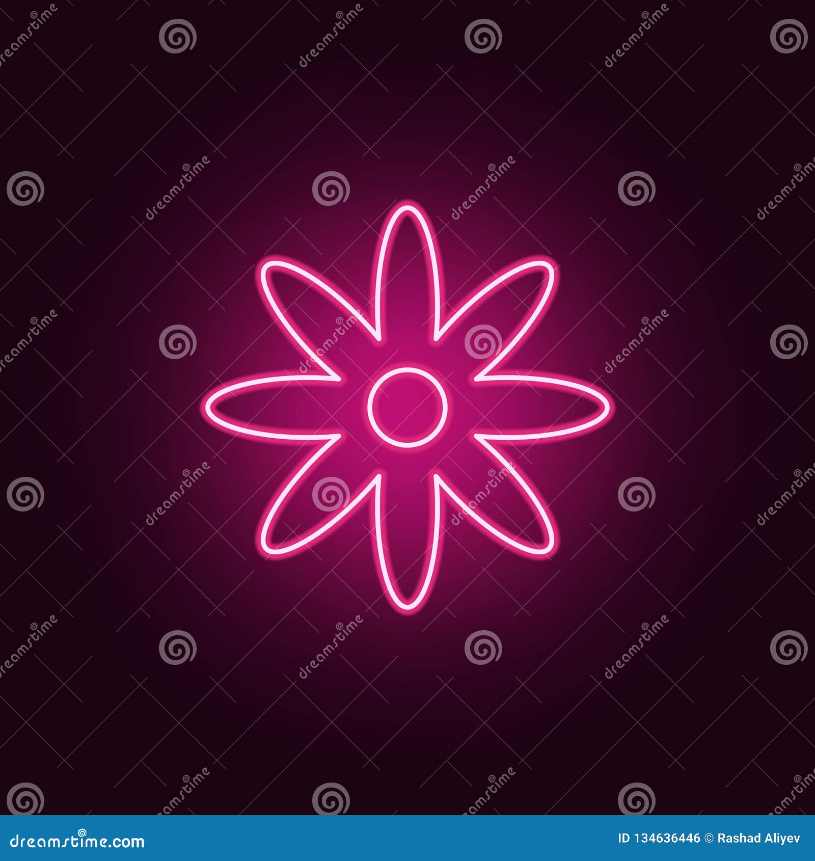 Flower Icon. Elements of Leaves and Flowers in Neon Style Icons Stock ...