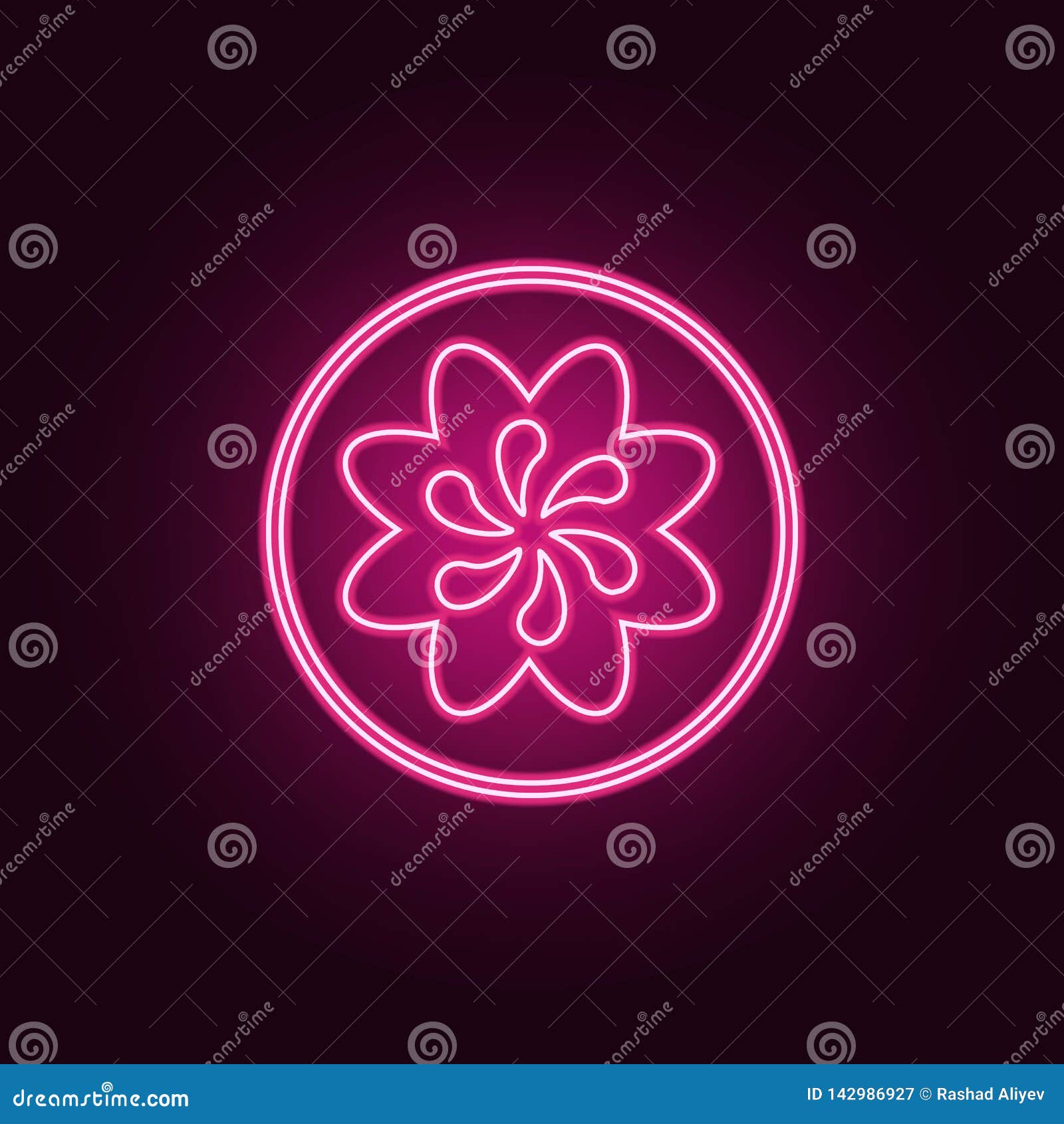 Flower Icon. Elements of Flower in Neon Style Icons Stock Illustration ...