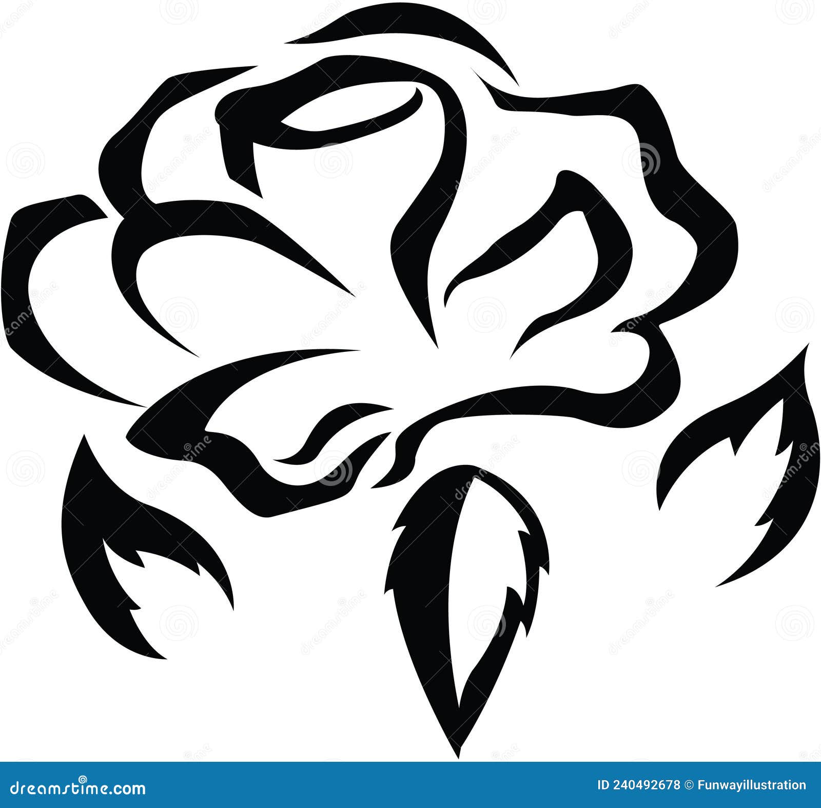 Flower Icon Symbol Black and White Vector Stock Vector Illustration