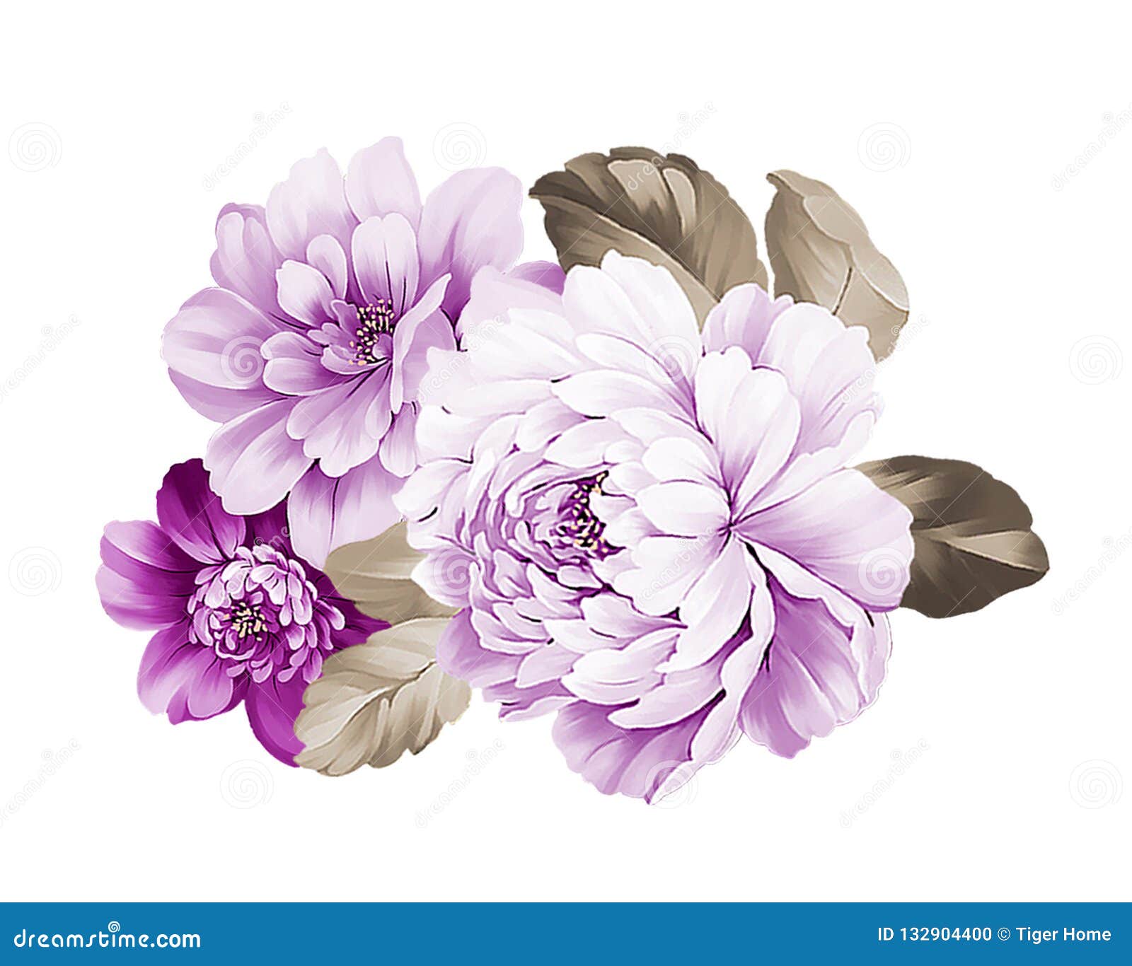 Flower Illustration Pattern in Simple Background Stock Illustration
