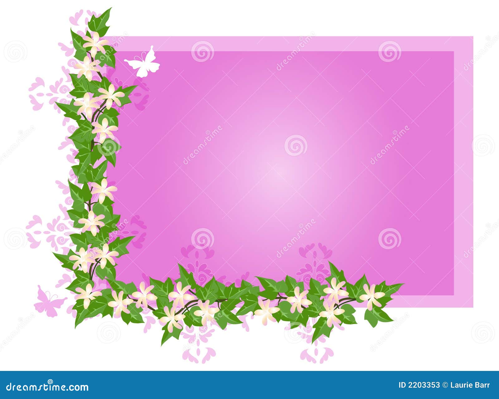 Flower and Ivy background stock illustration. Image of border 2203353