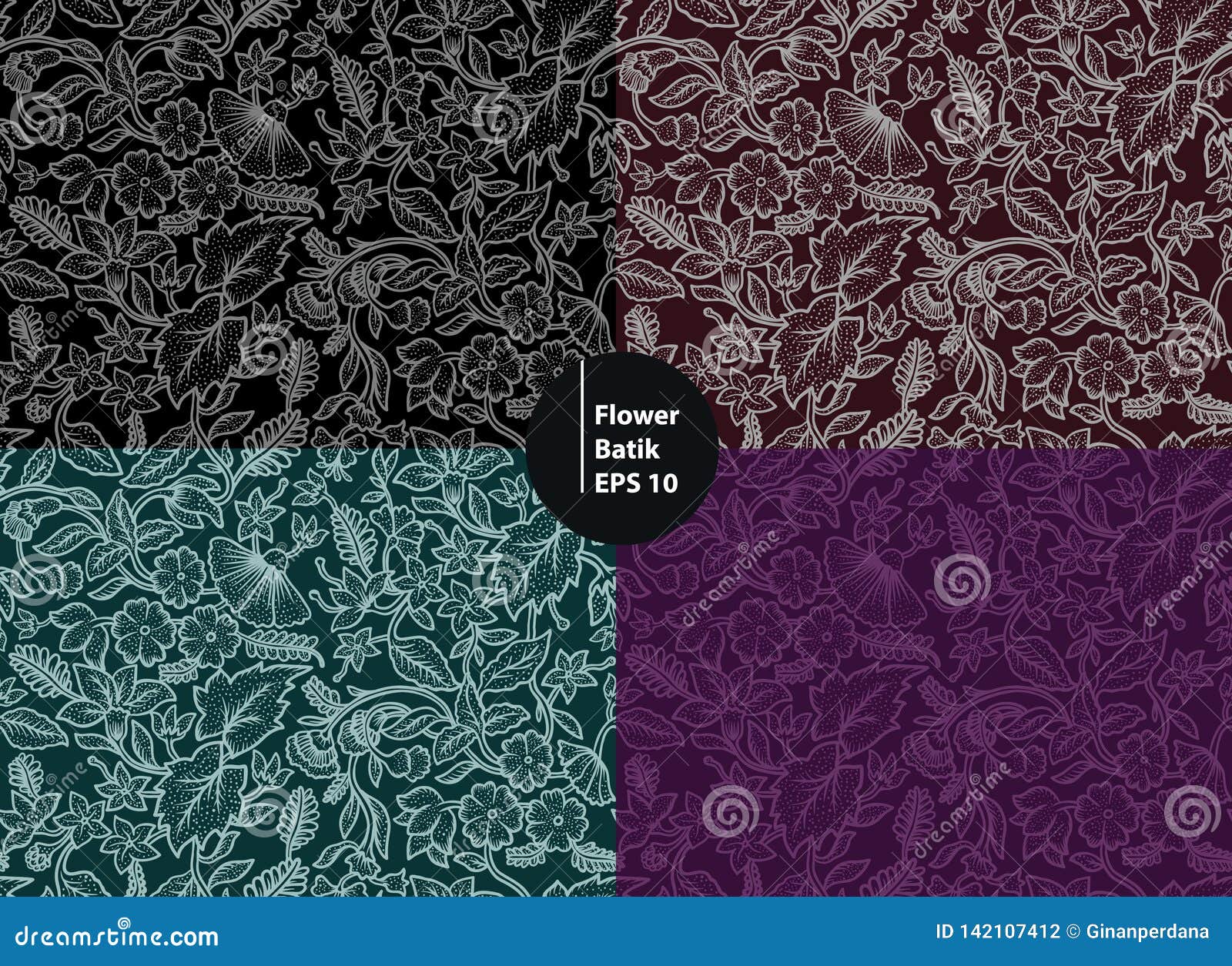 Seamless Batik  Parang  Barong Pattern Vector  Illustration 