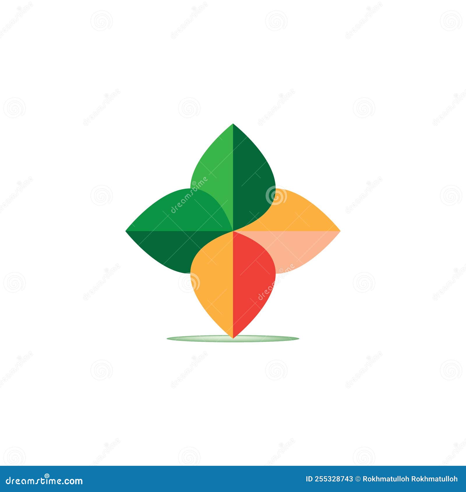 Flower Leaf Logo Pattern Color Circular Design Template Vector Stock