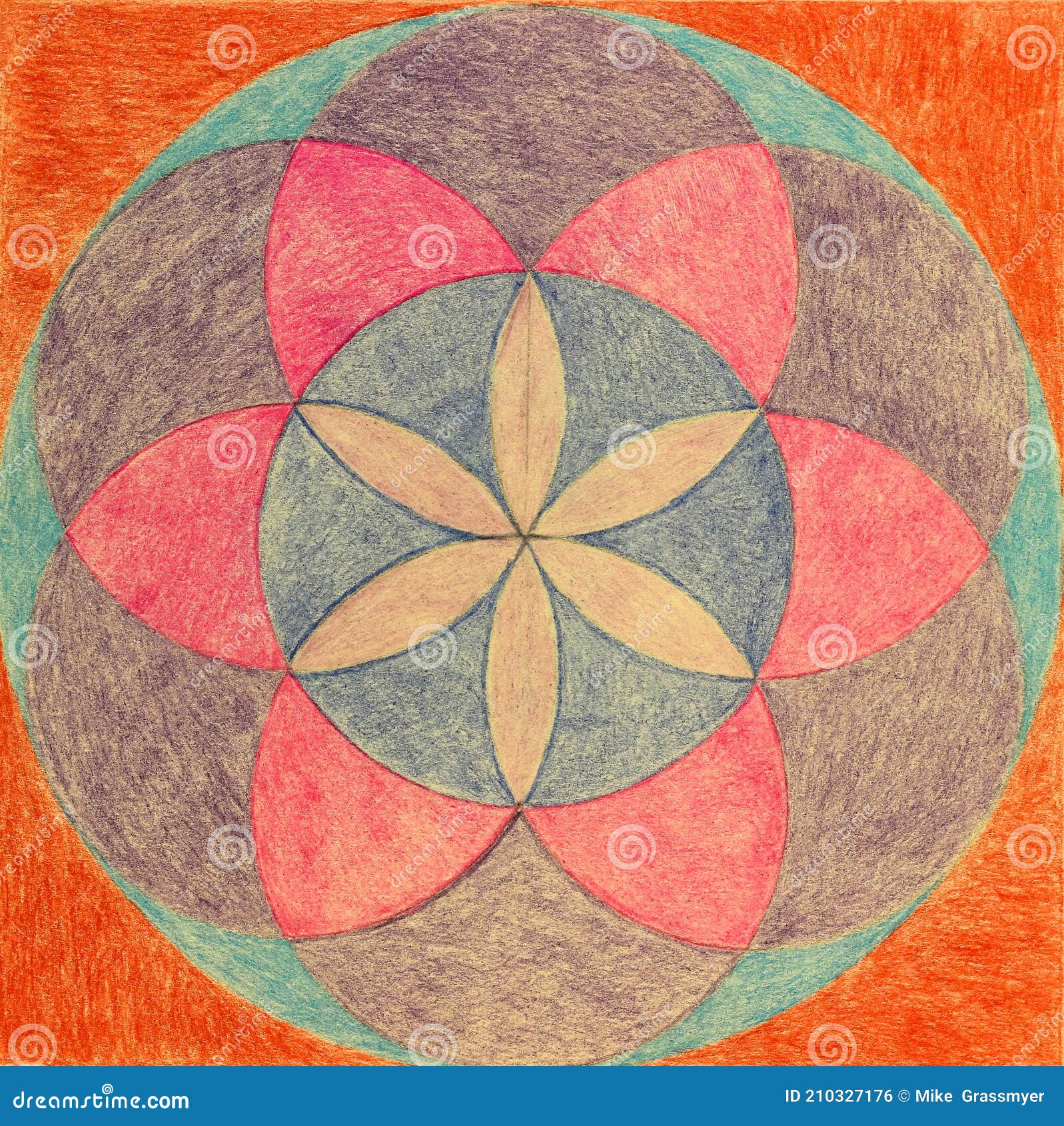 Flower of Life Drawing stock illustration. Illustration of shapes 210327176