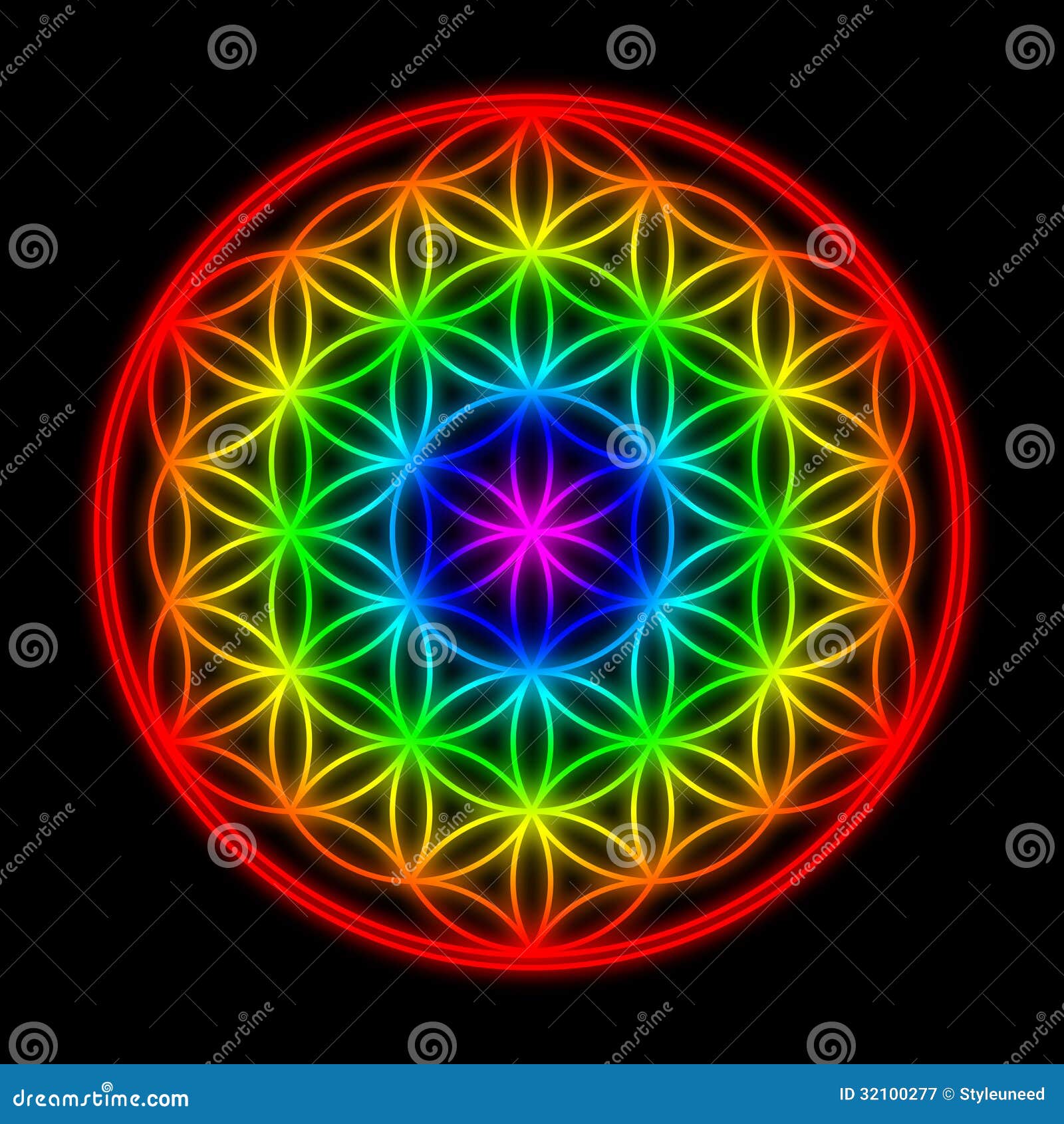 Flower Of Life Stock Illustration Illustration Of Colours