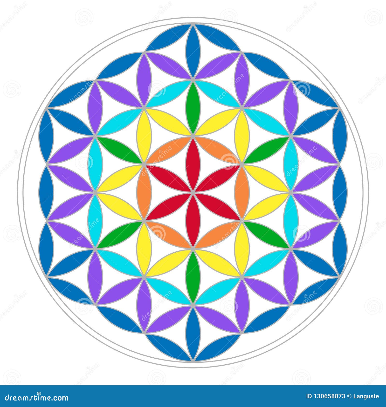 Flower of Life on a Isolated White Background. Stock Vector ...