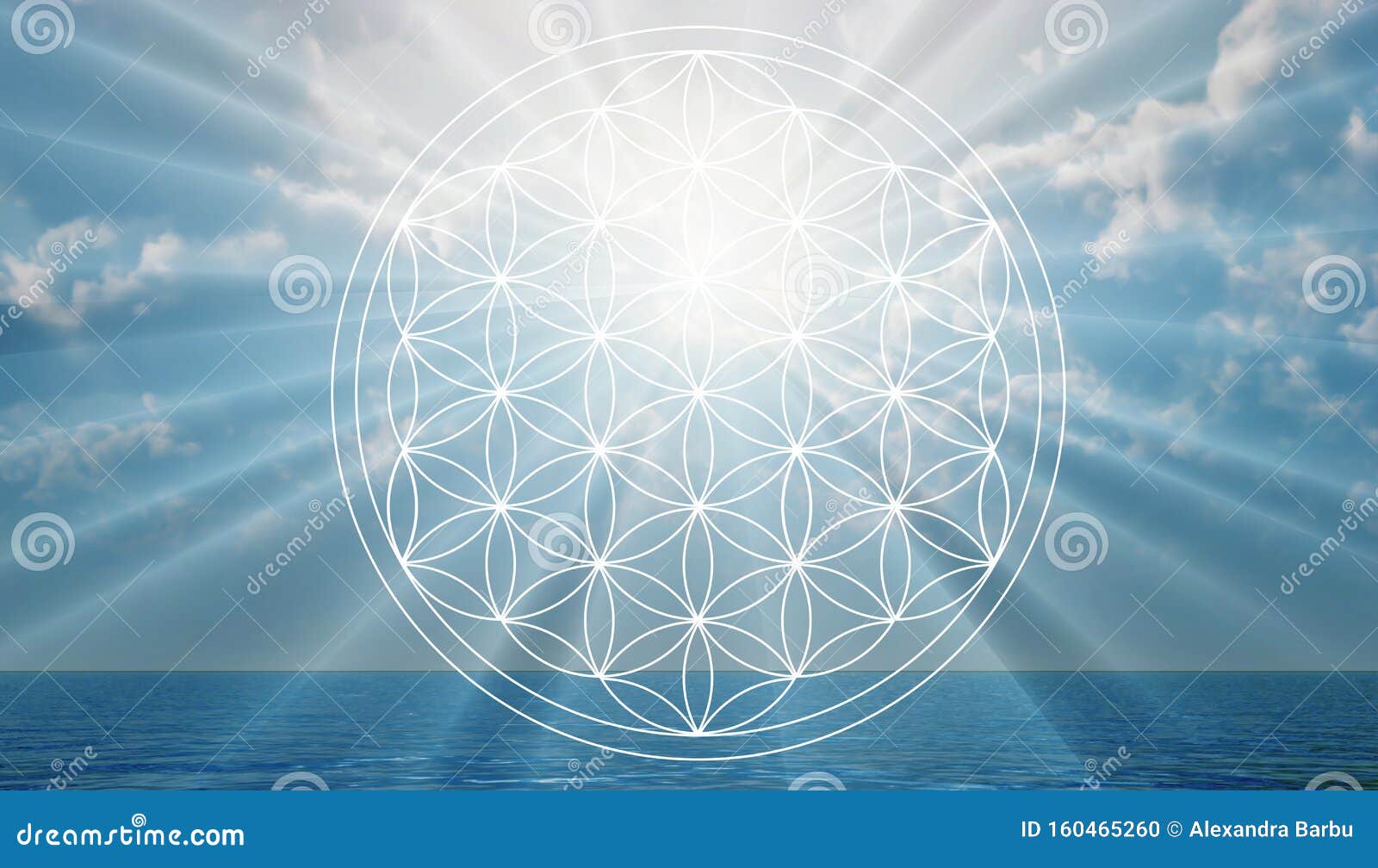 Flower Of Life Symbol In The Sky Portal Life Stock Photo Image Of Light Harmonic 160465260