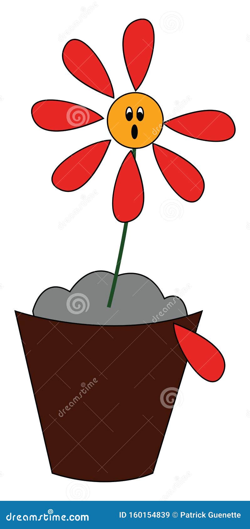 Flower Losing His Red Petals Stock Vector - Illustration of plant ...